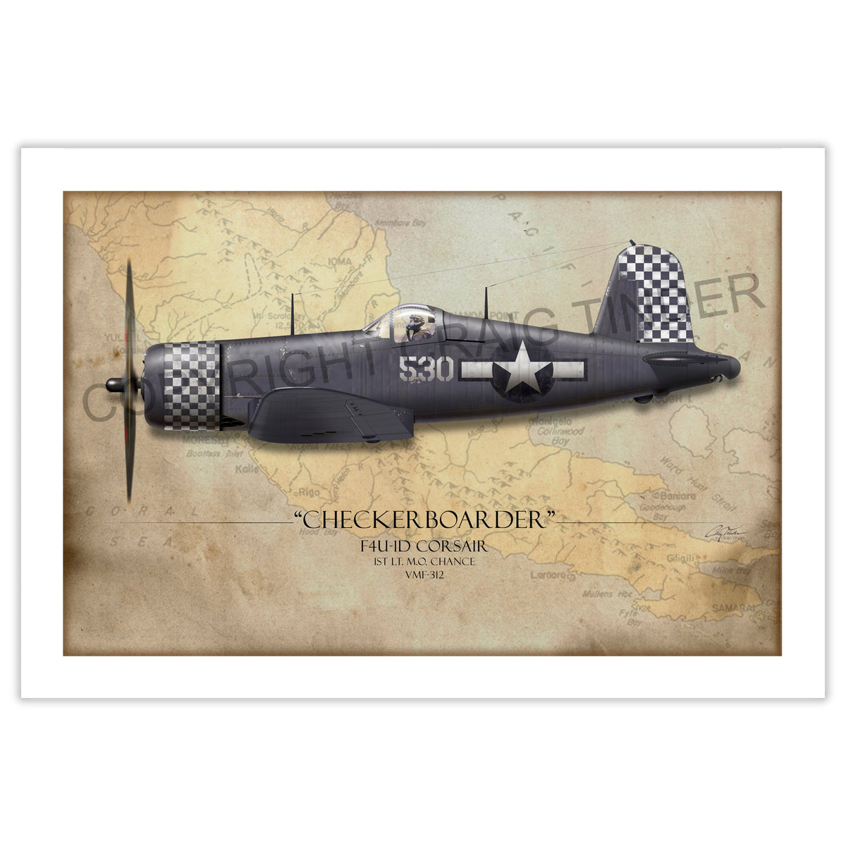 F4U Corsair - Checkerboarders historical reference map