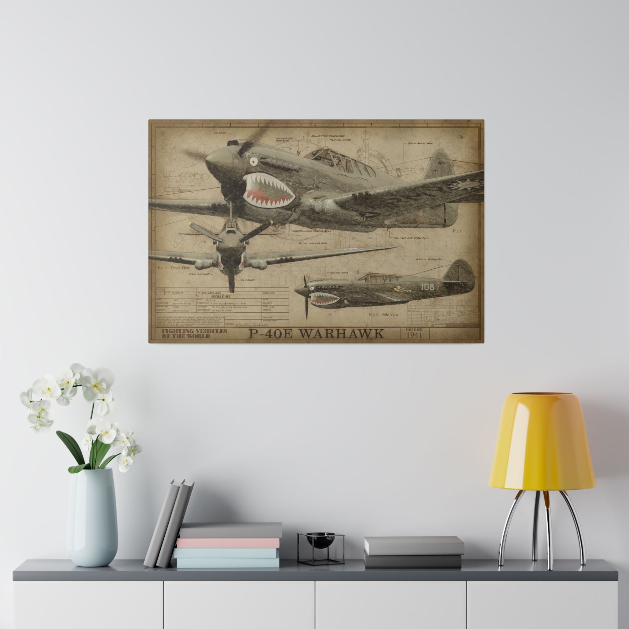 P-40E Warhawk - Fighting Vehicles of the World Canvas Art