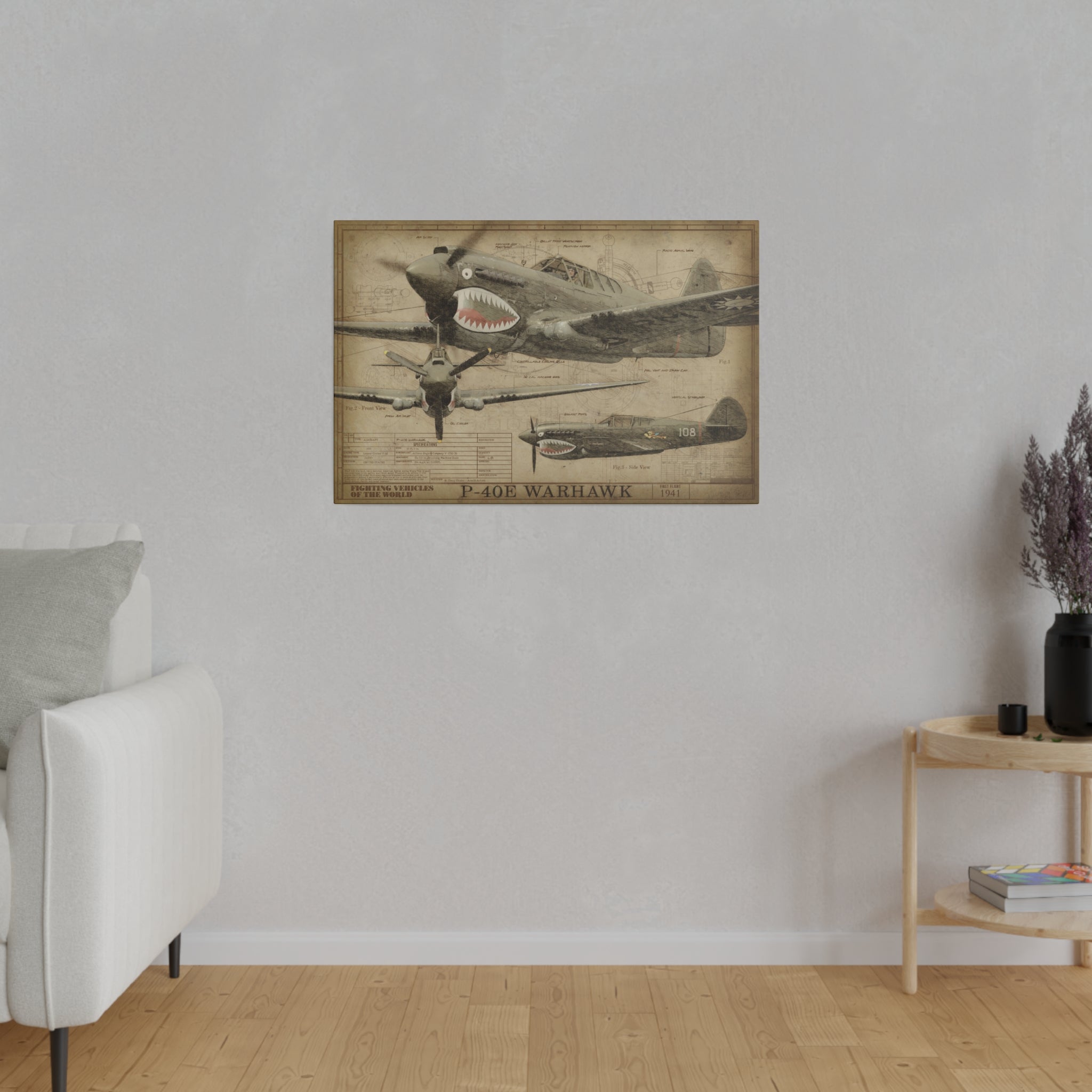 P-40E Warhawk - Fighting Vehicles of the World Canvas Art