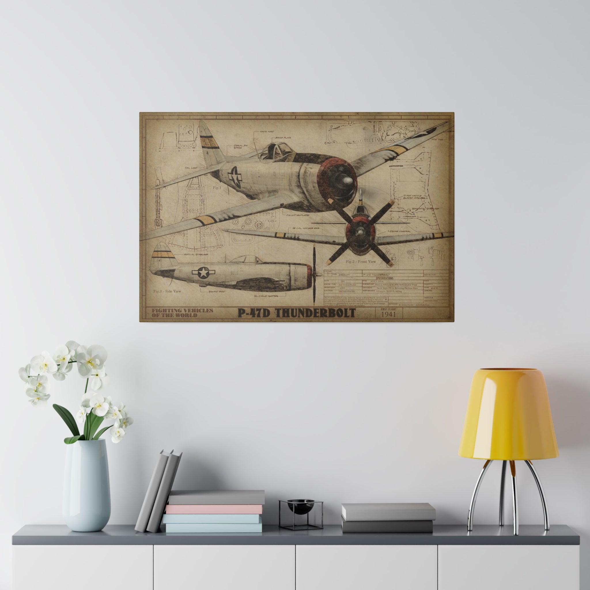 P-47 Thunderbolt - Fighting Vehicles of the World Canvas Art