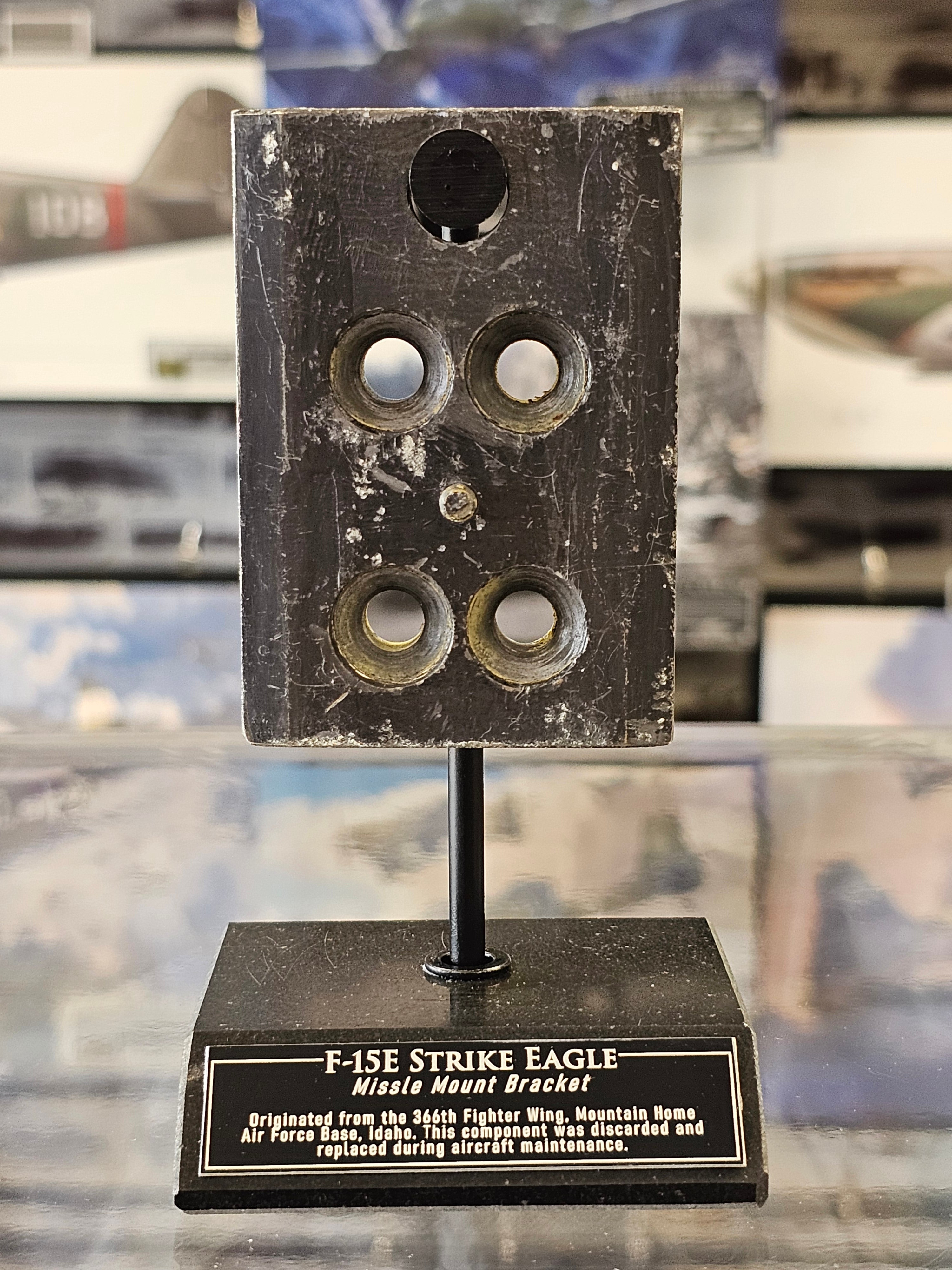 F-15 STRIKE EAGLE - Missle Mount Bracket - Museum Display with Armature Stone