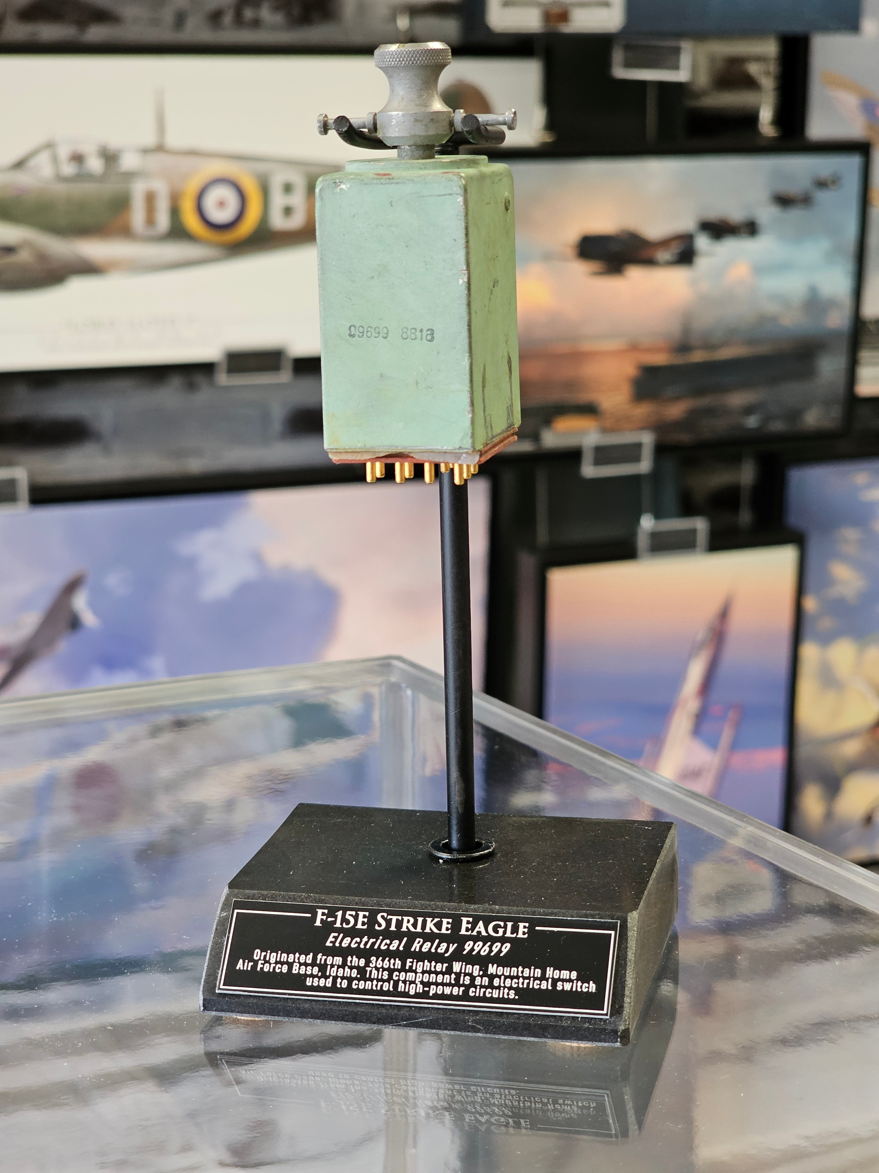 F-15 STRIKE EAGLE - Electrical Relay 99699 - Museum Display w/ Armature Stone
