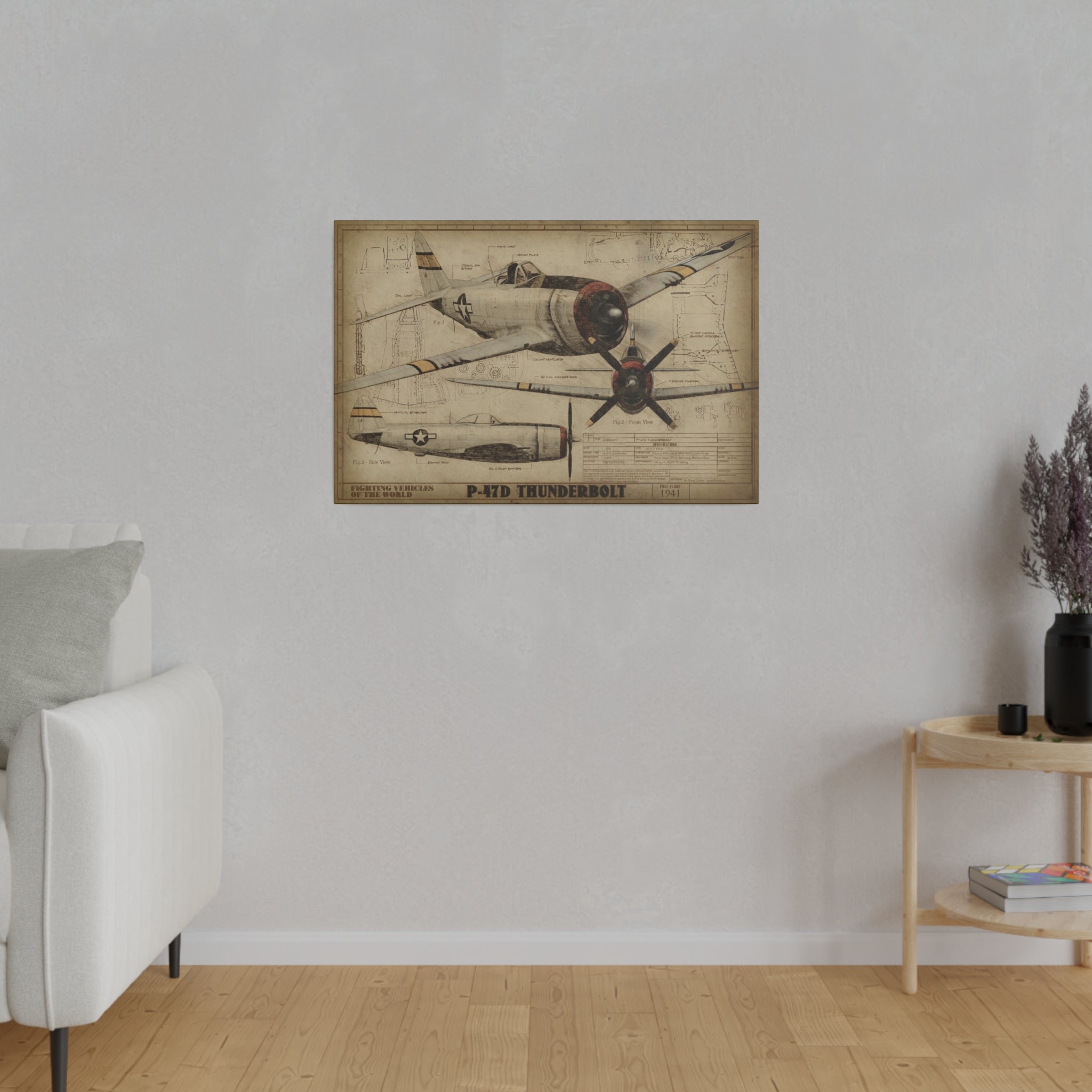 P-47 Thunderbolt - Fighting Vehicles of the World Canvas Art