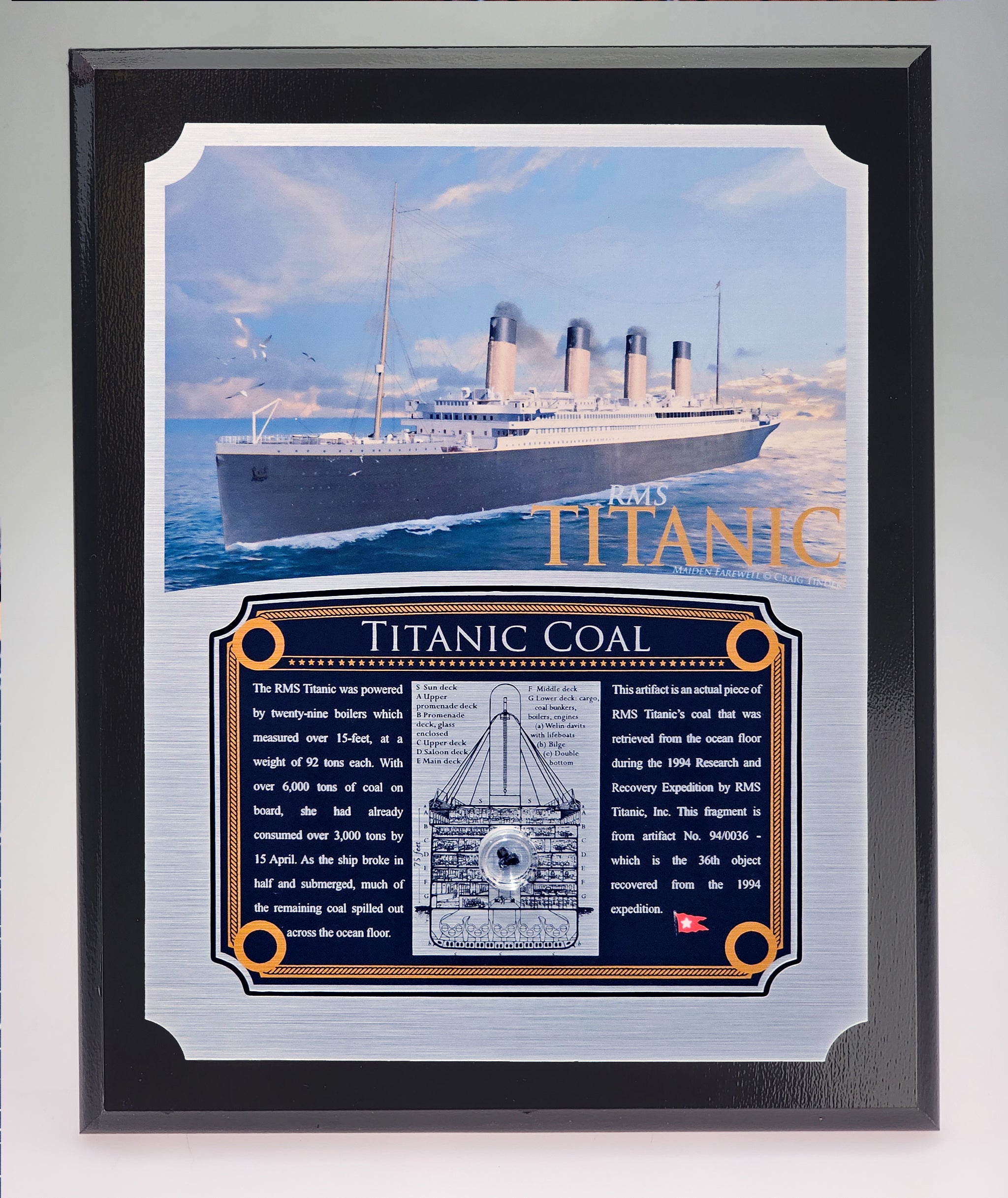 White Star Line RMS Titanic Relic Plaque - Full Color 8"x10"