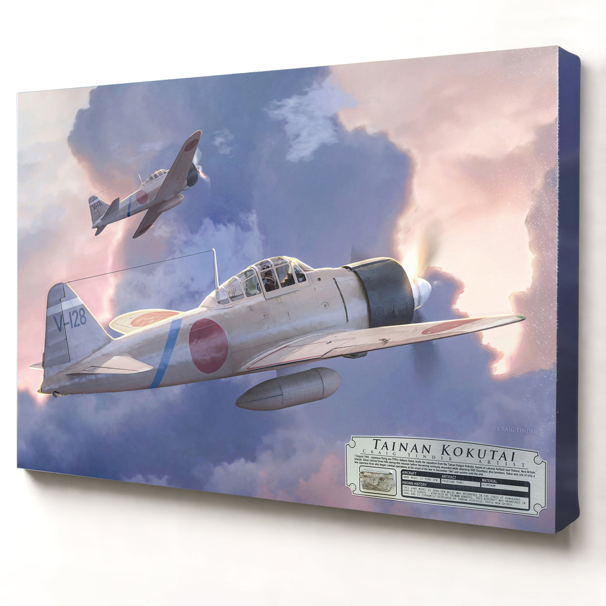 A6M2 Zero Tainan Kokutai canvas relic artwork by Craig Tinder