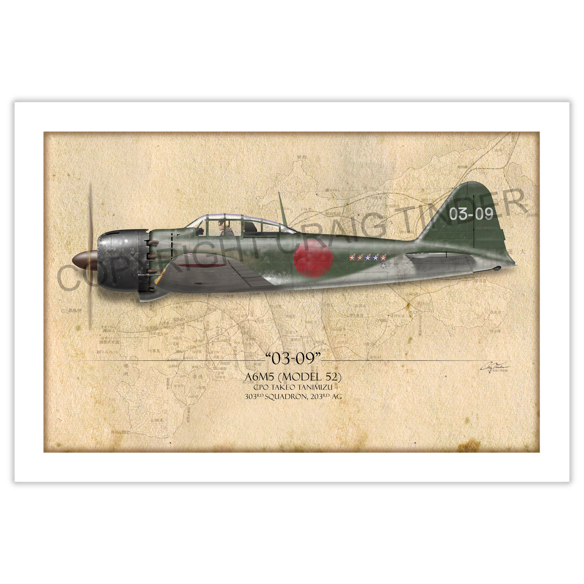 A6M5 Zero - Takeo Tanimizu historical reference map