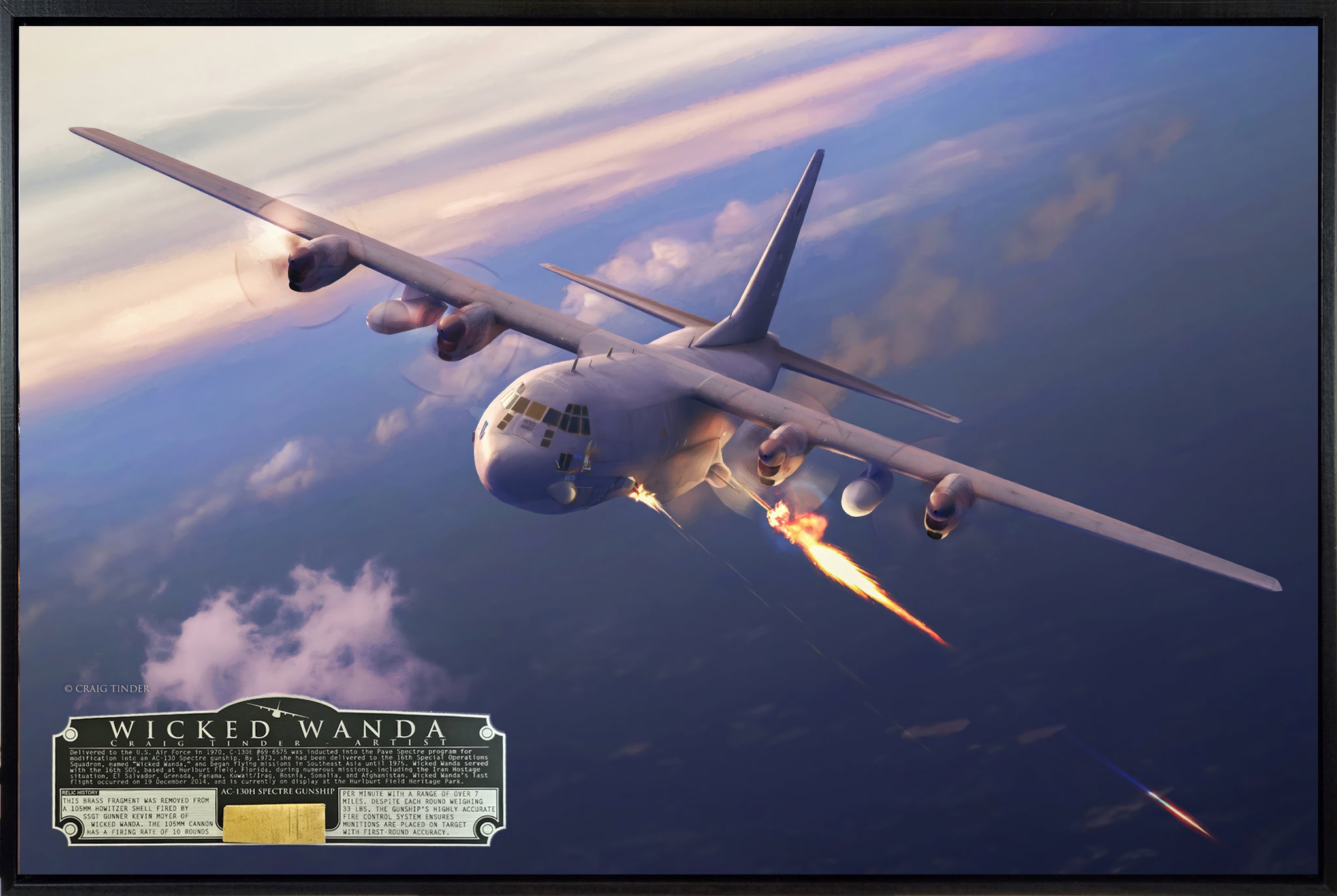 AC-130 Spectre Gunship - Wicked Wanda Canvas | INCLUDES: Cannon Shell Casing Piece