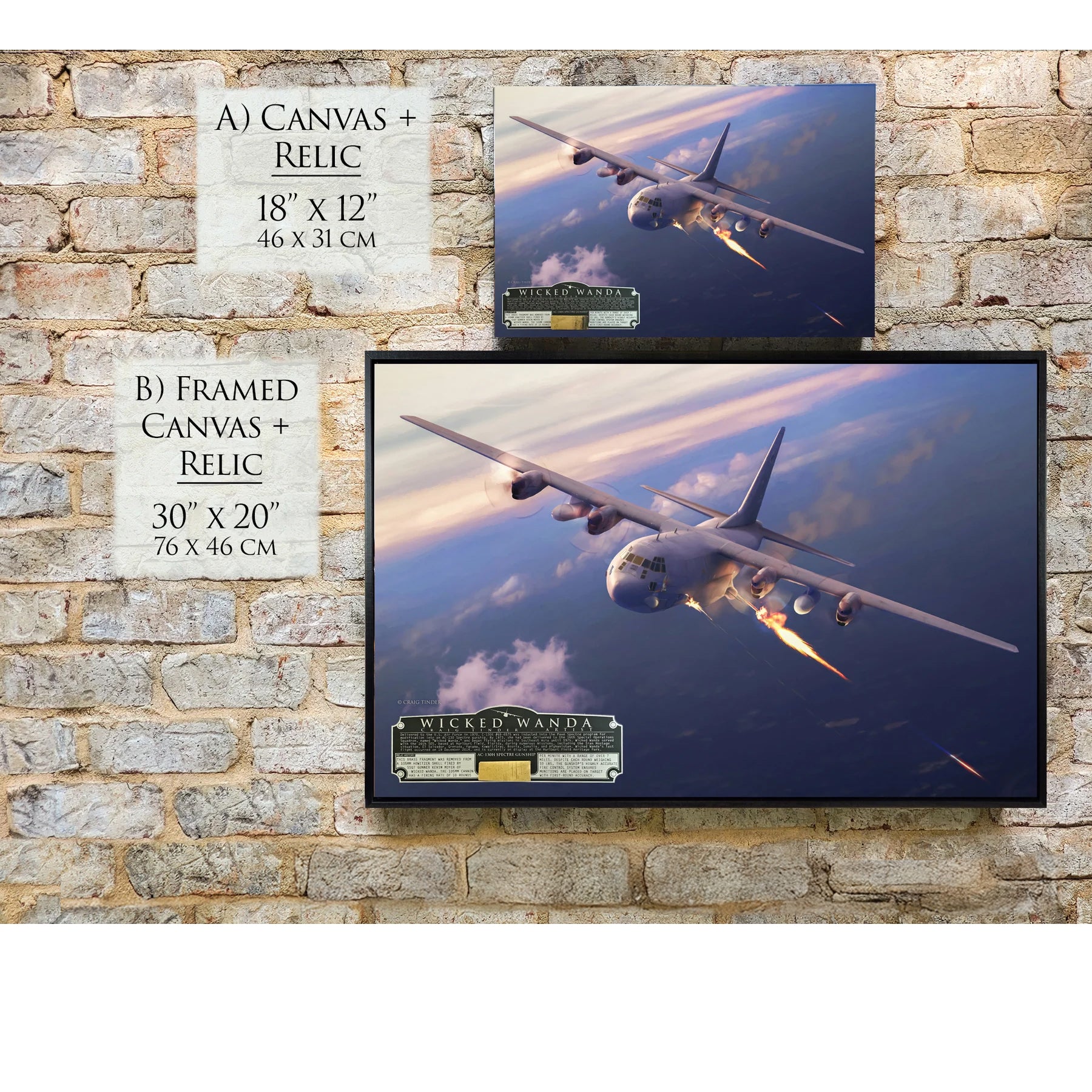 AC-130 Spectre Gunship - Wicked Wanda Canvas | INCLUDES: Cannon Shell Casing Piece