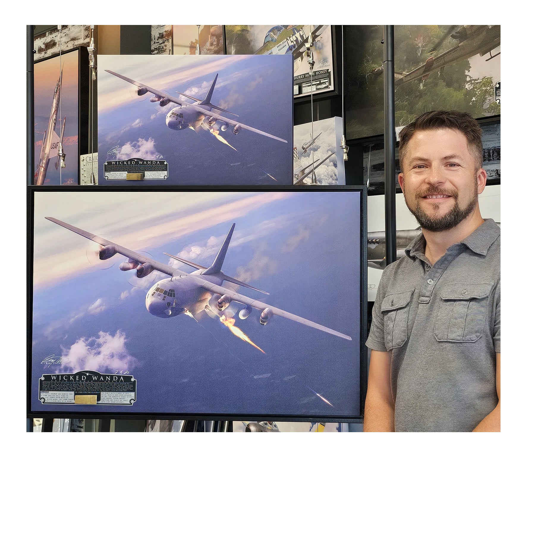 AC-130 Spectre Gunship - Wicked Wanda Canvas | INCLUDES: Cannon Shell Casing Piece