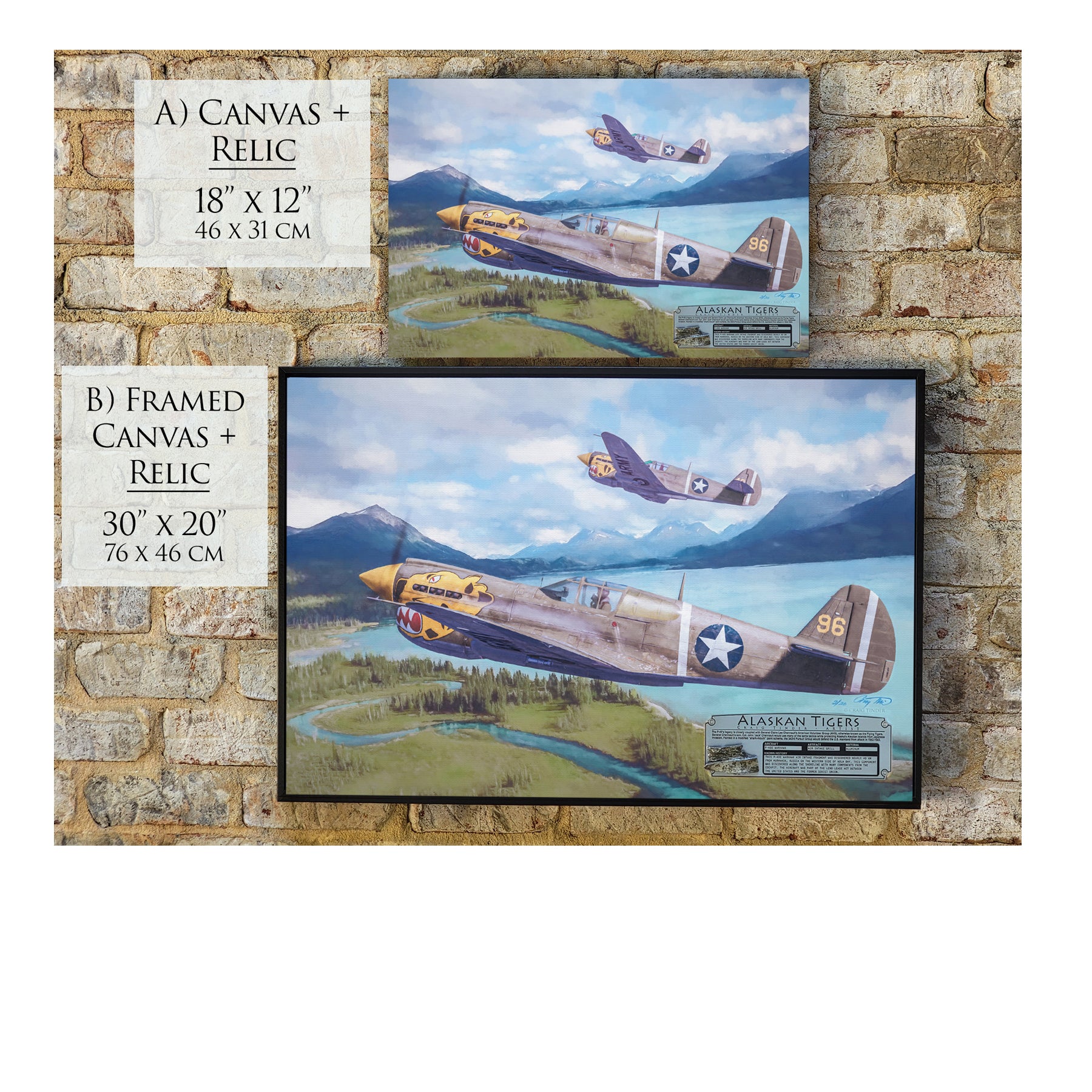 P-40 Warhawk - Alaskan Tigers Canvas | INCLUDES: Air Intake Fragment
