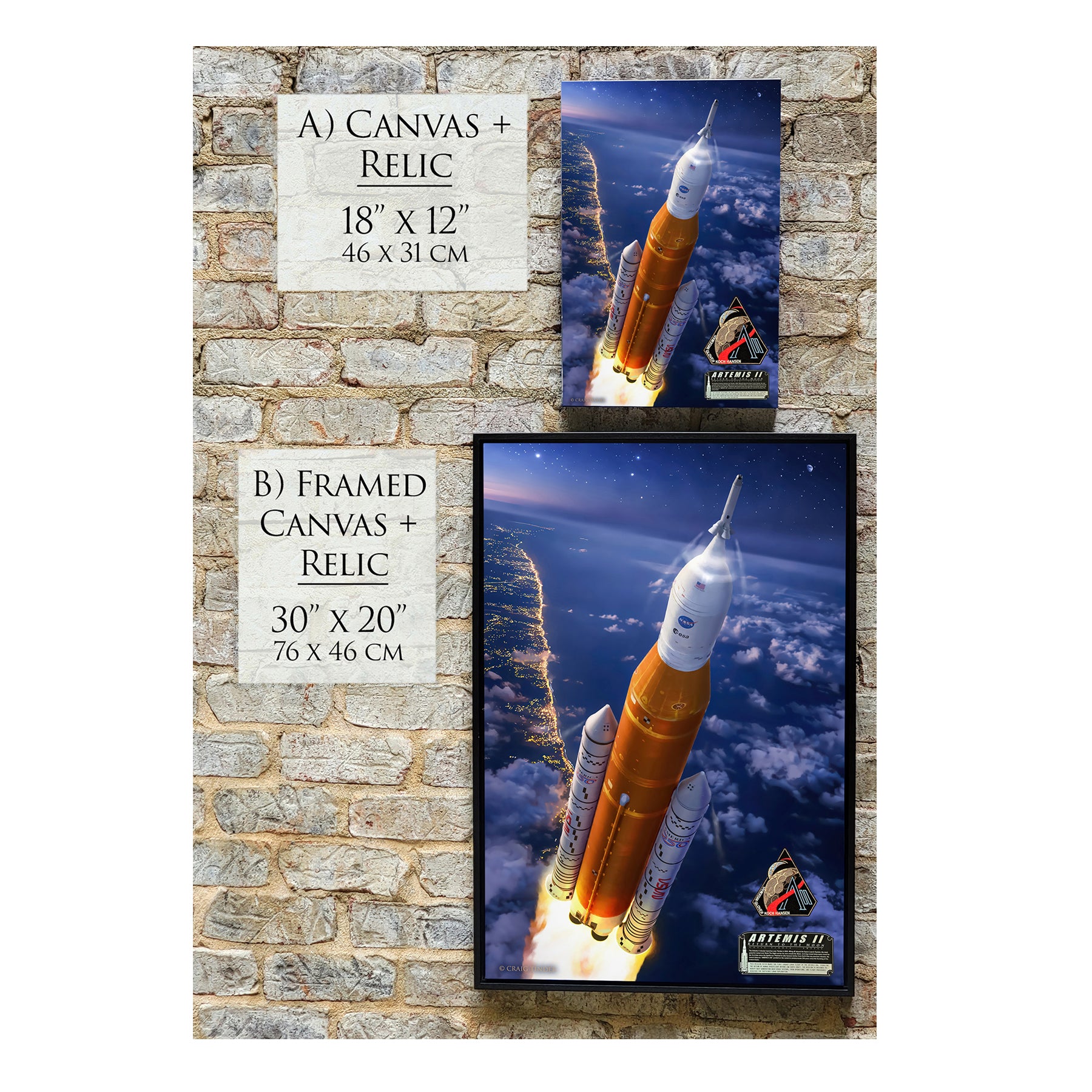 Artemis II Canvas | INCLUDES SLS CREW MISSION PATCH