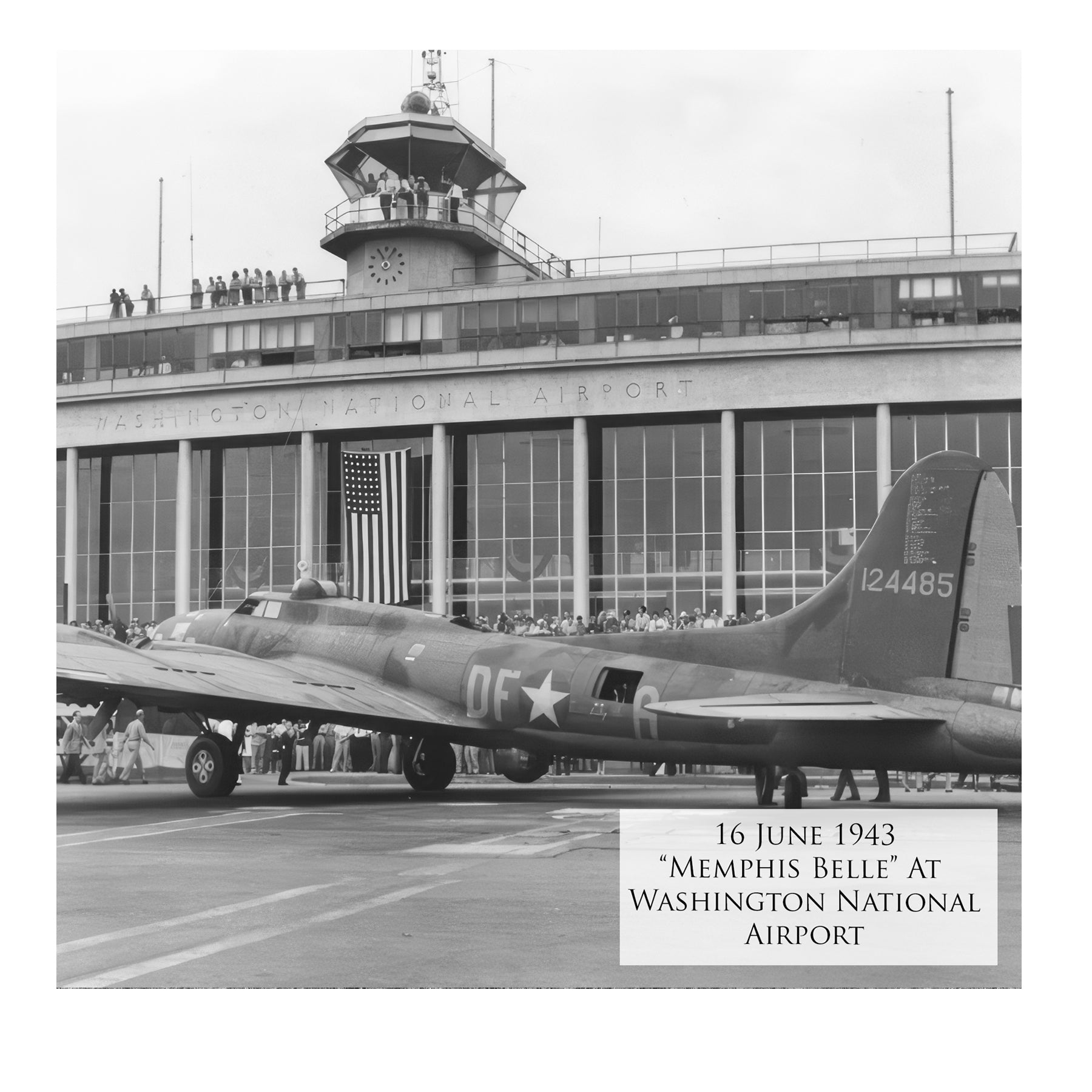 B-17 Memphis Belle - Memphis Awaits the Belle Canvas | INCLUDES: Tire Fragment