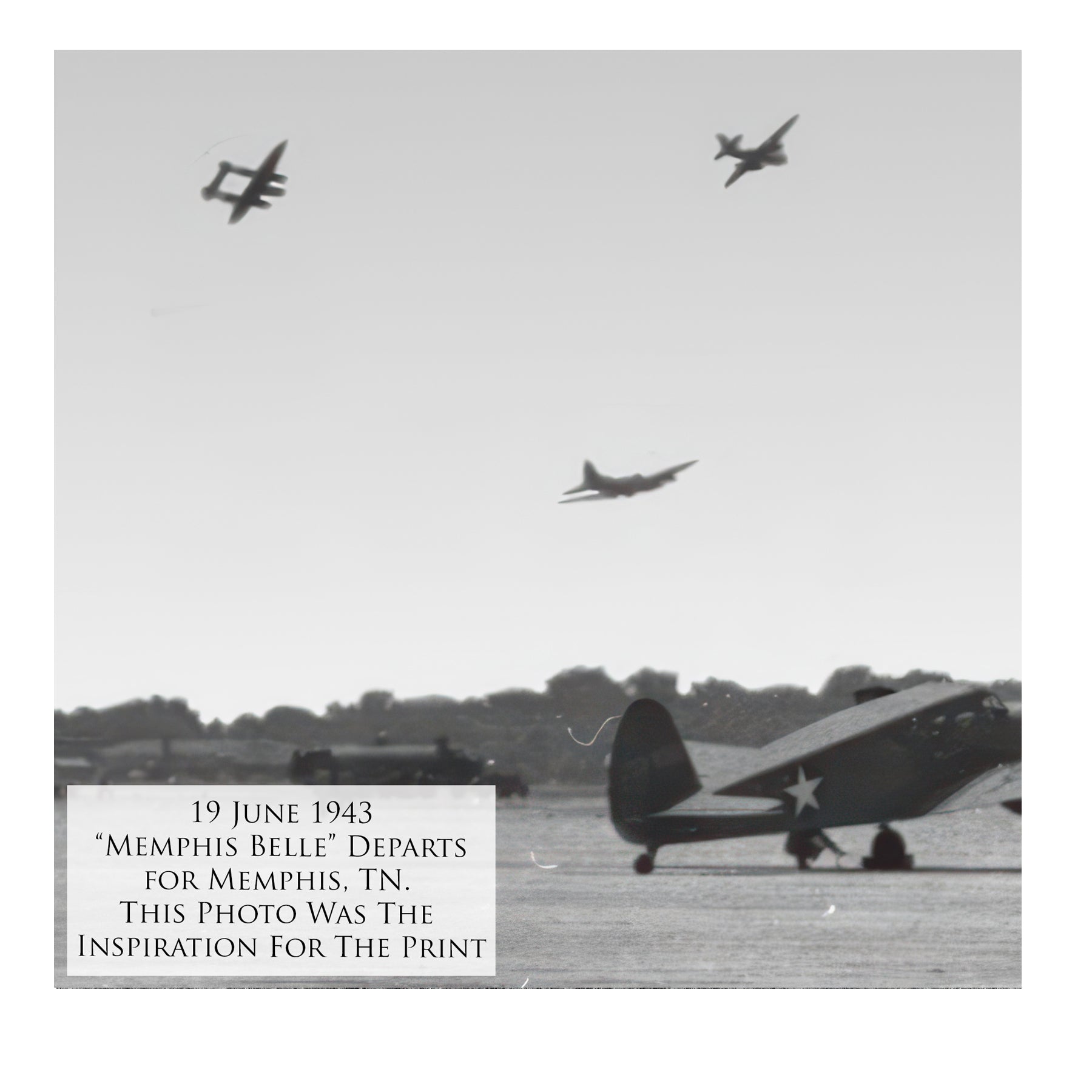 B-17 Memphis Belle - Memphis Awaits the Belle Canvas | INCLUDES: Tire Fragment