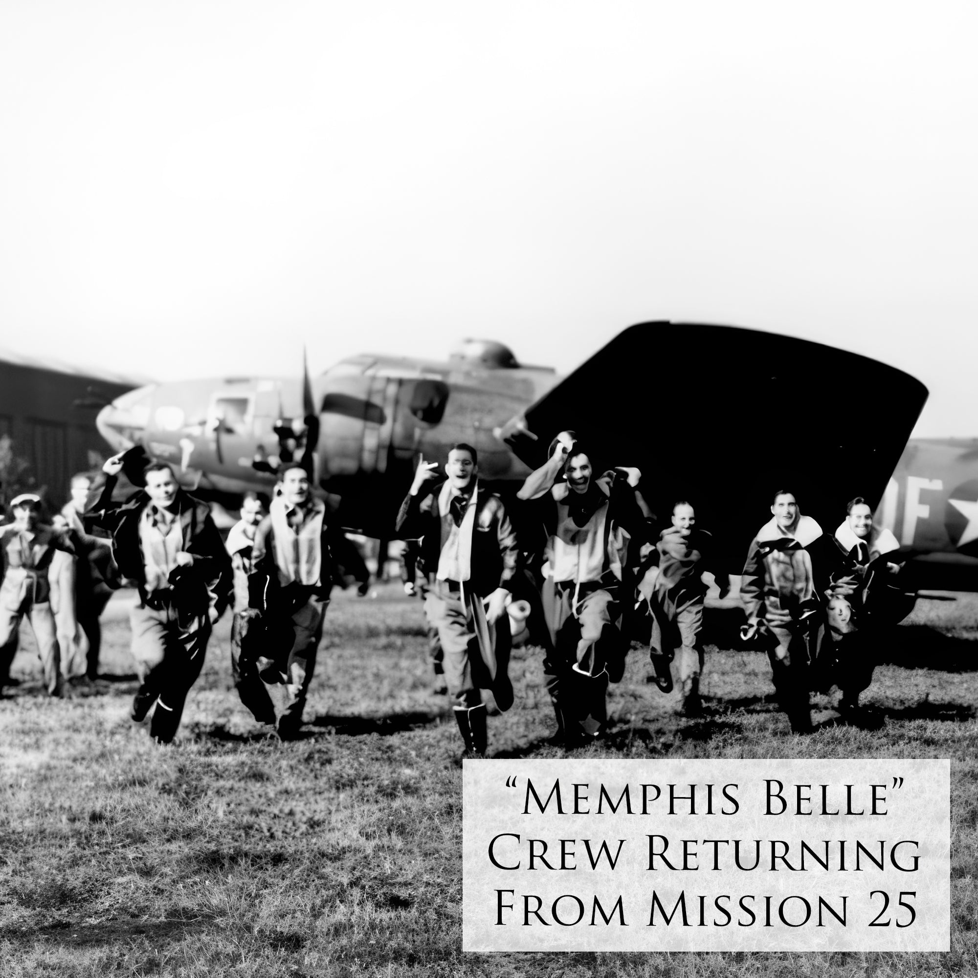 Memphis Awaits the Belle - B-17E Memphis Belle Canvas | INCLUDES: Tire Fragment