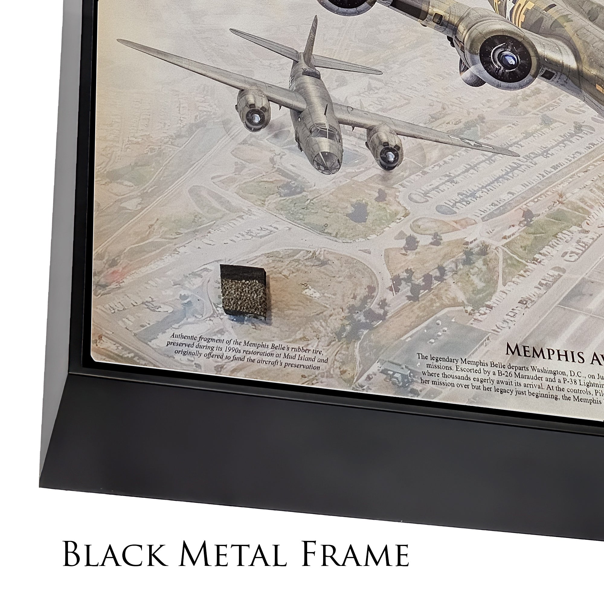 Memphis Awaits the Belle - B-17E Memphis Belle Canvas | INCLUDES: Tire Fragment