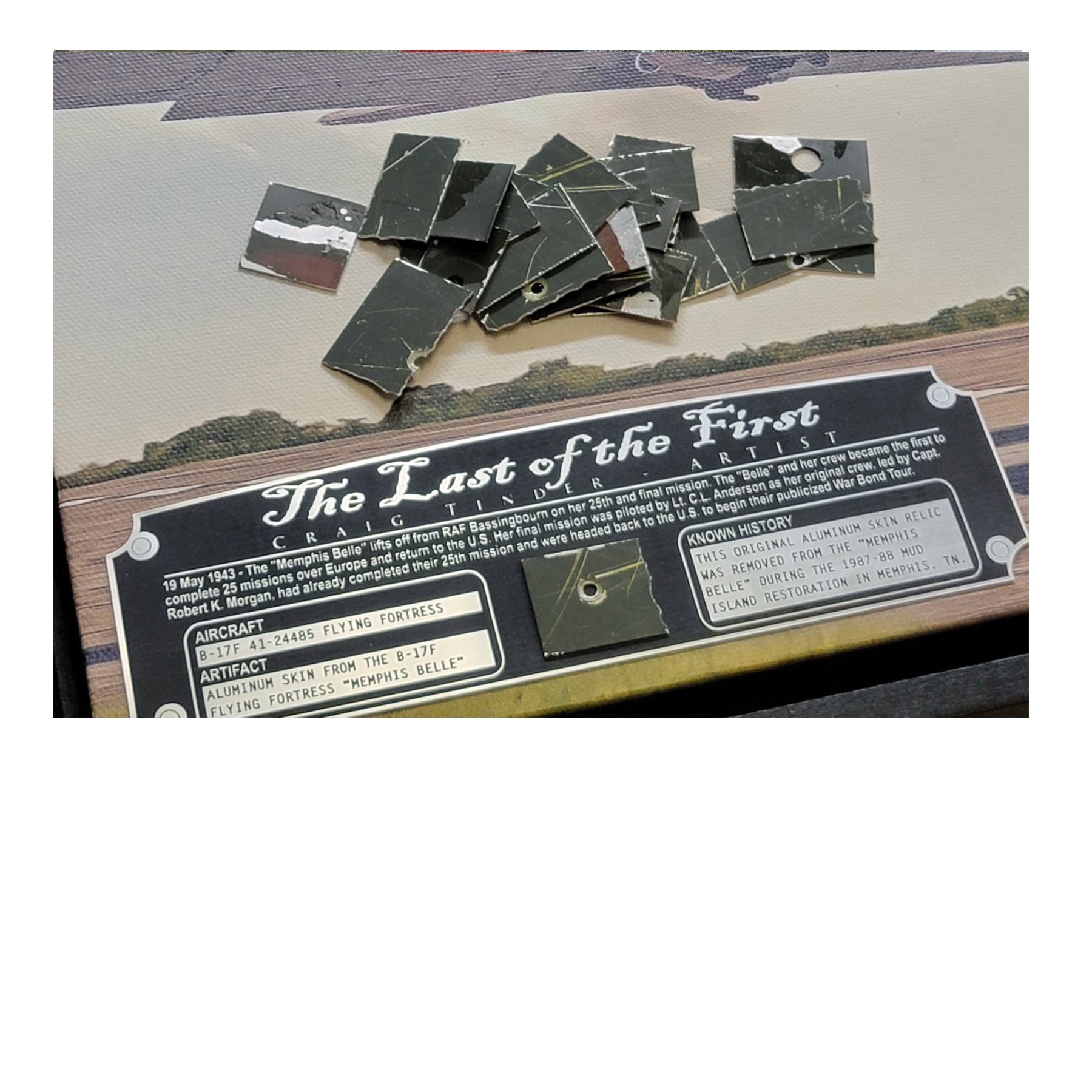 B-17 Flying Fortress - Memphis Belle The Last of the First Canvas | INCLUDES: Memphis Belle Relic