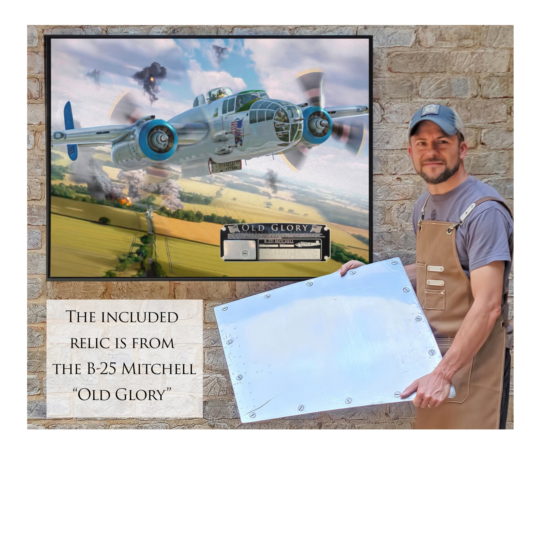 B-25 Mitchell - Old Glory Canvas | INCLUDES: Engine Cowl Panel Piece