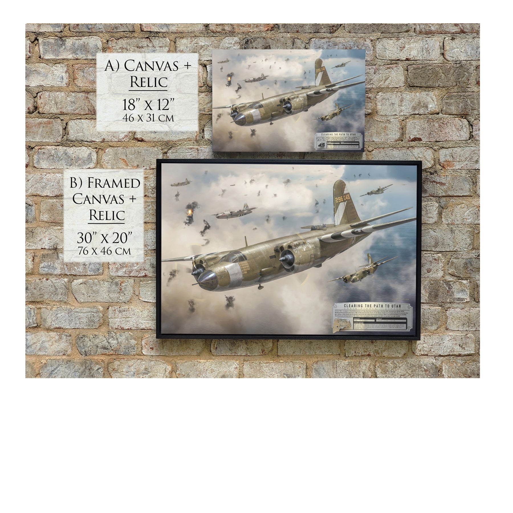 B-26 Marauder - Clearing the Path to Utah Canvas | INCLUDES: Airframe Fragment