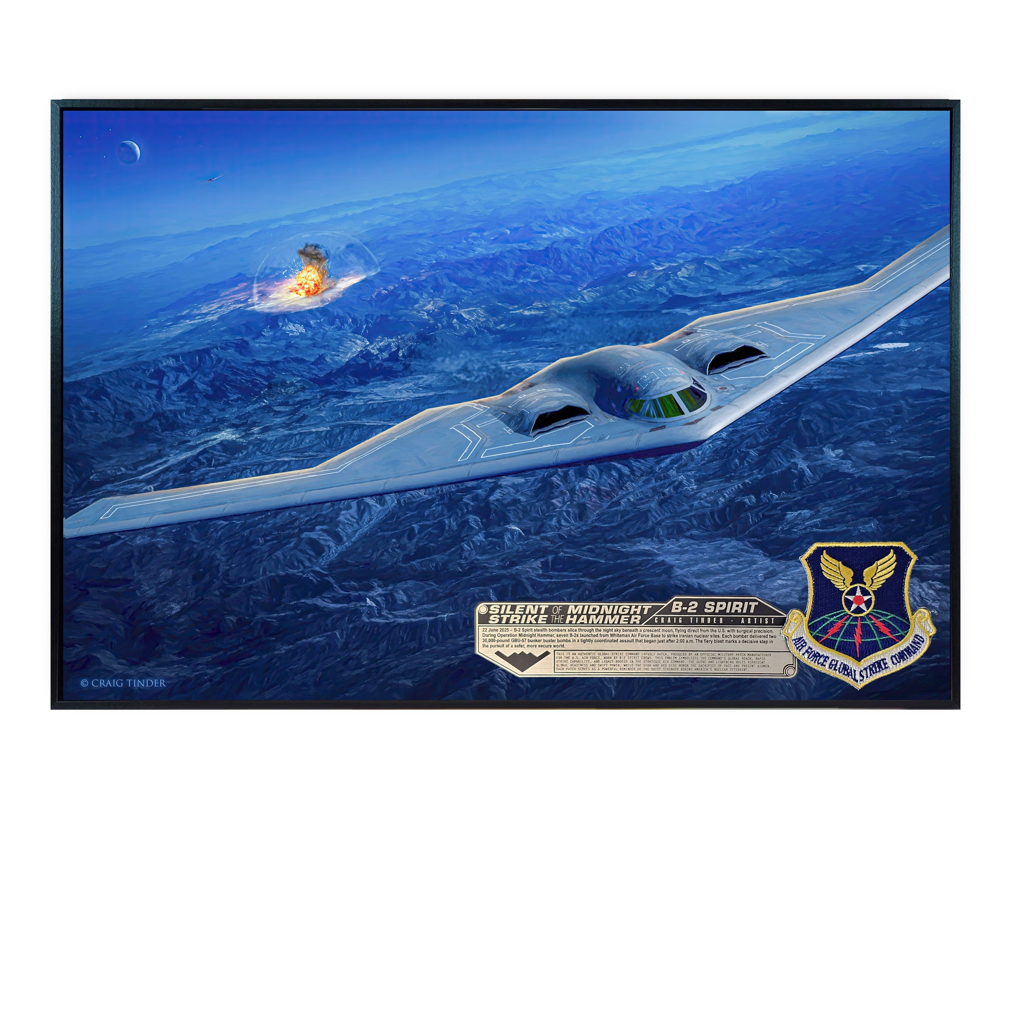 B-2 Spirit Bomber - Midnight Hammer Canvas | INCLUDES: B-2 Patch