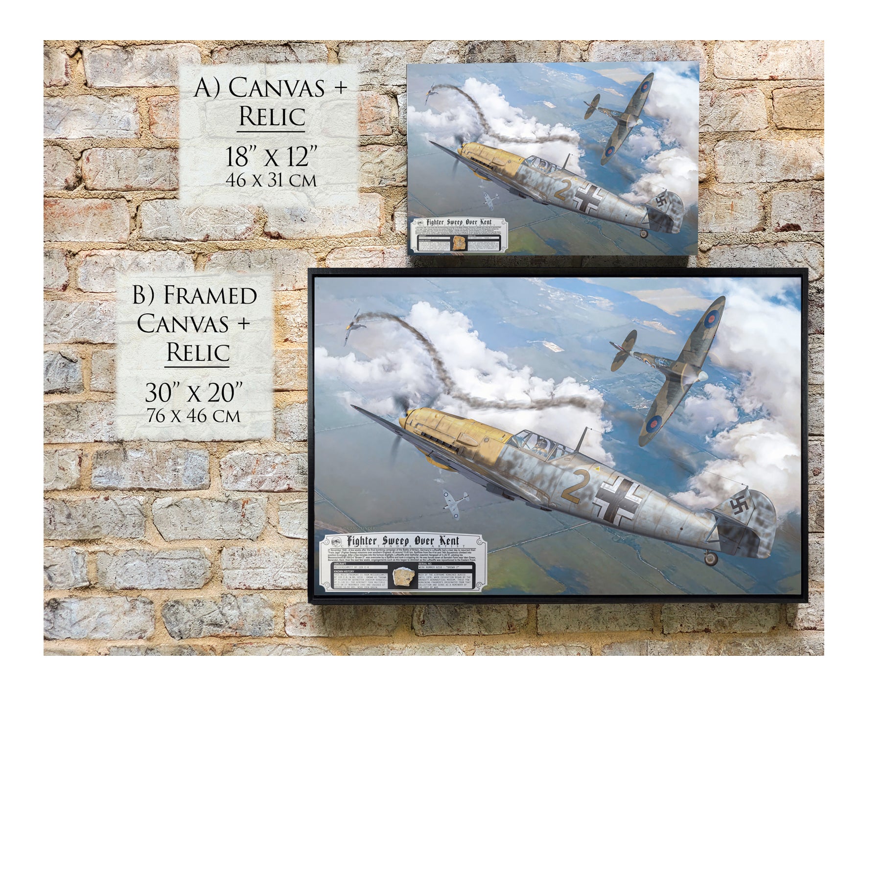 Messerschmitt Bf 109 - Fighter Sweep Over Kent Canvas | INCLUDES: Engine Relic
