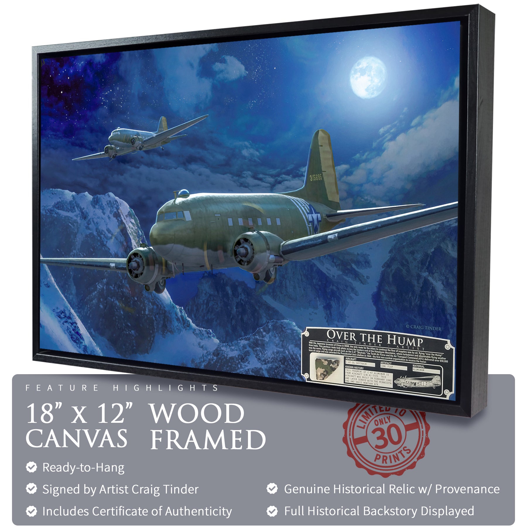 C-47 Skytrain - Over the Hump Canvas | INCLUDES: Cowl Flap Panel Piece