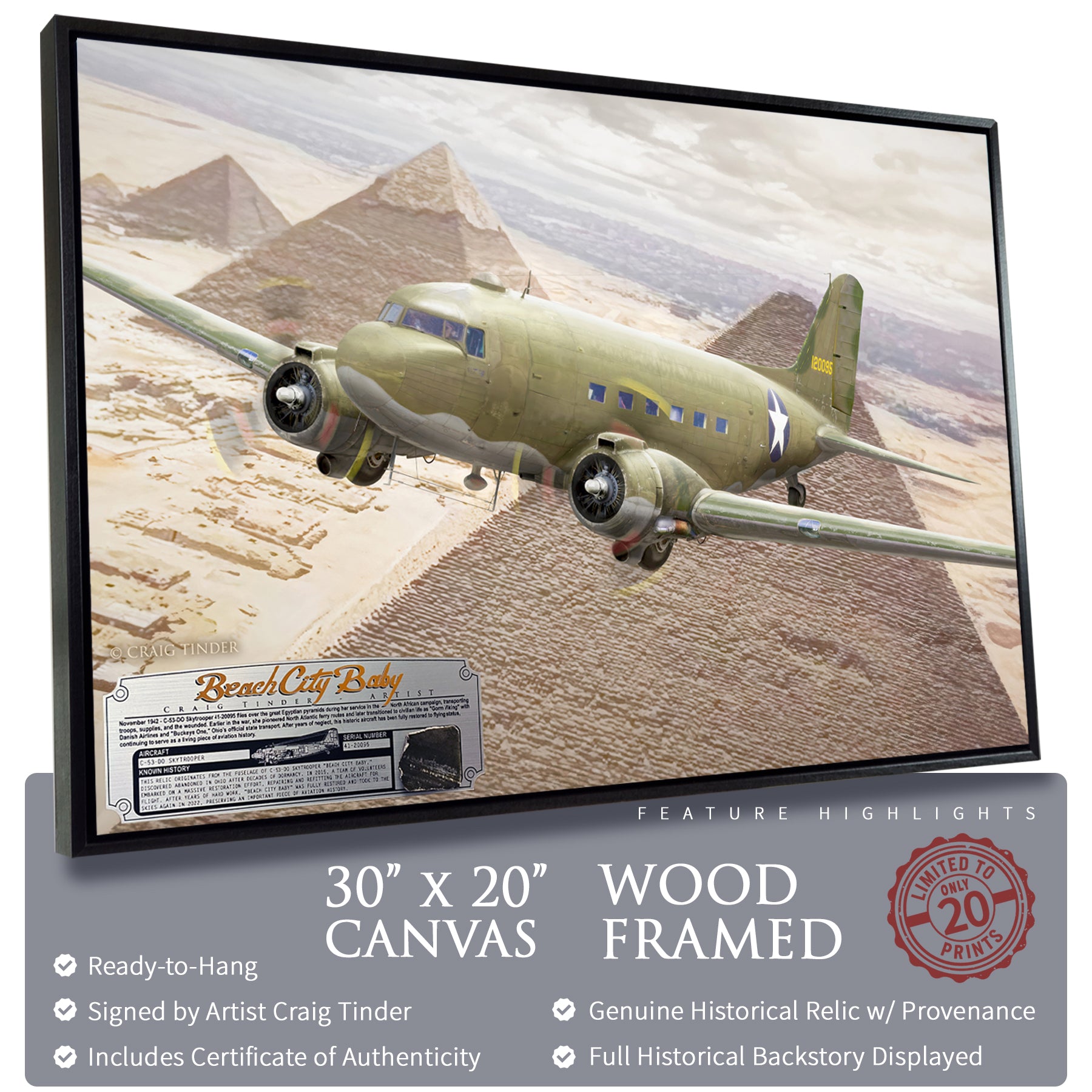 C-53 Skytrooper - Beach City Baby Canvas | INCLUDES: Fuselage Relic