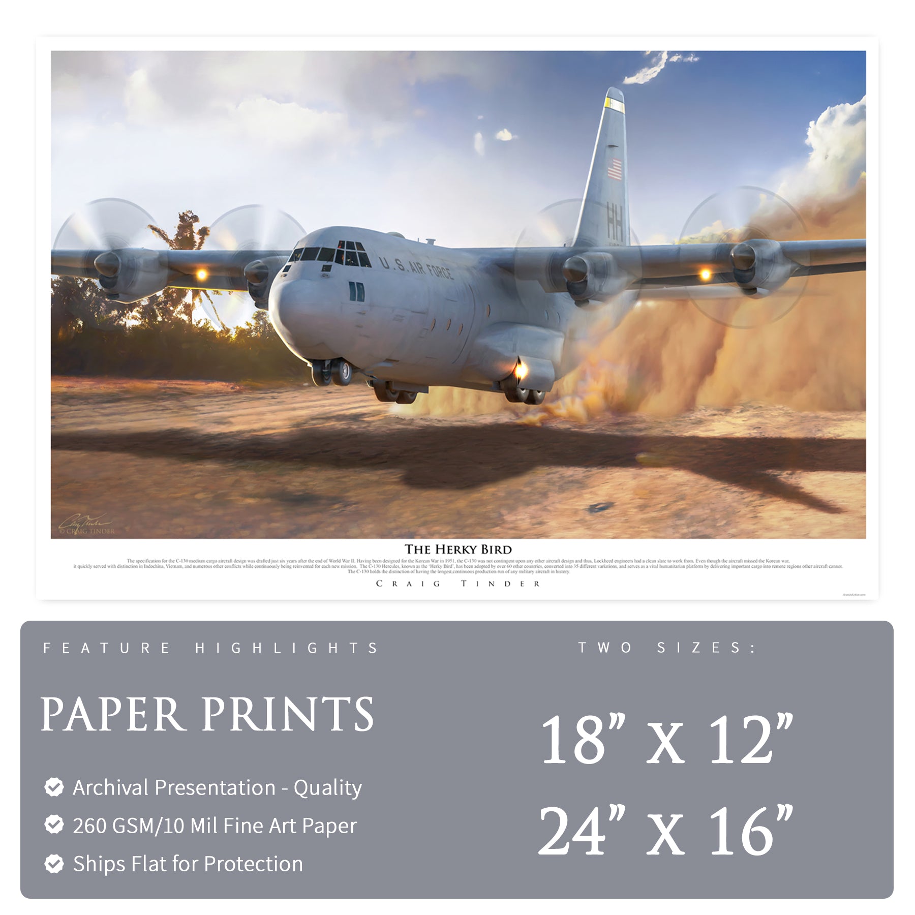 C-130 Hercules - The Herky Bird Canvas | INCLUDES: Stowage Box Panel Relic