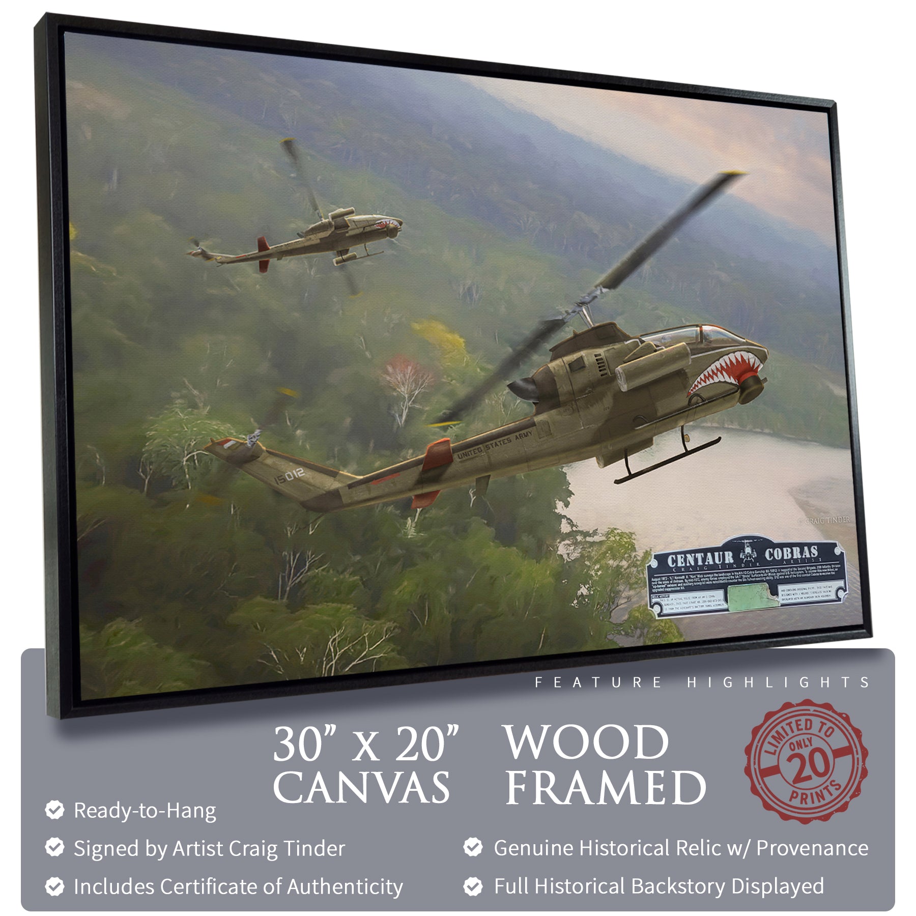AH-1 Cobra Helicopter - Centaur Cobras Canvas | INCLUDES: Battery Panel Piece