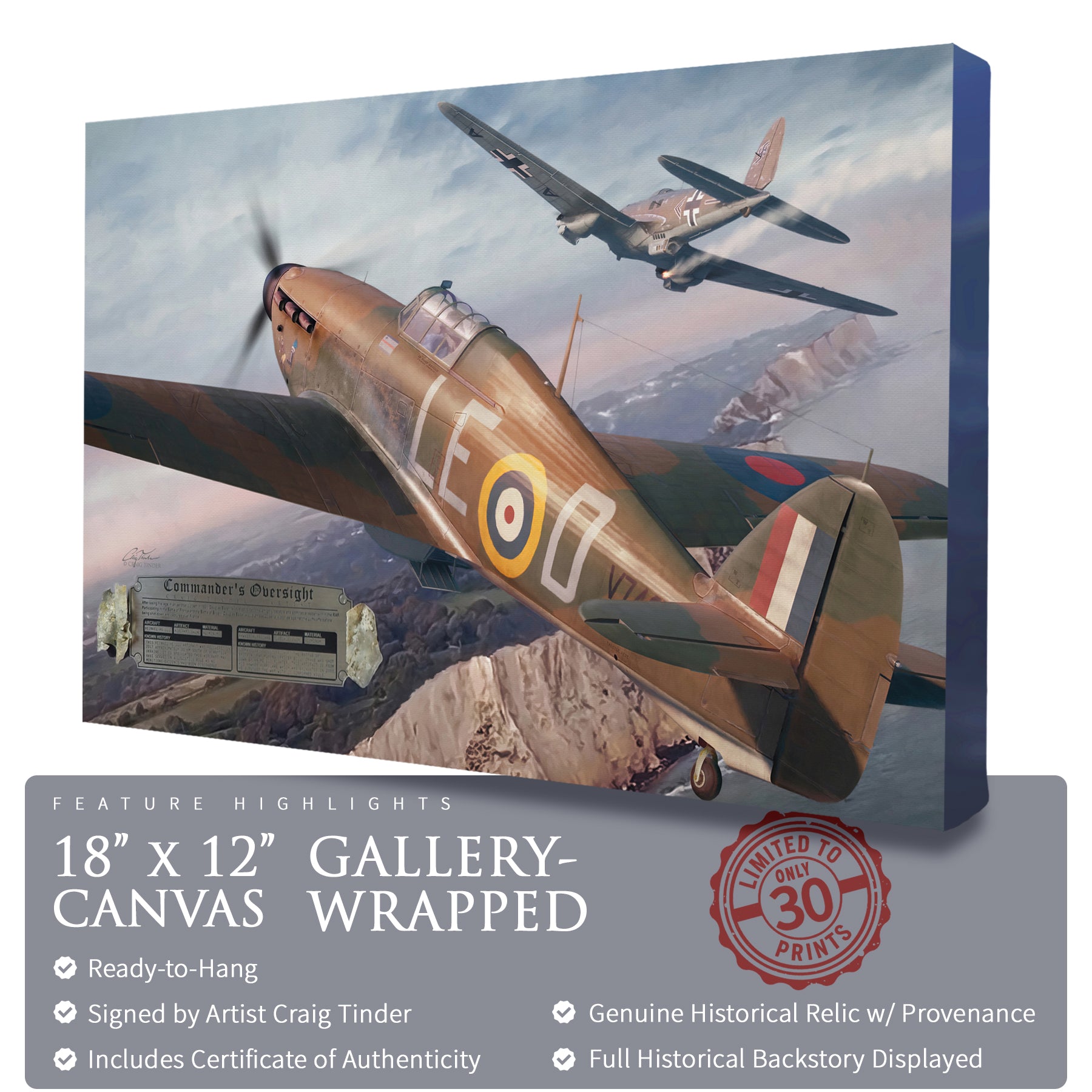 Hurricane - Commander's Oversight Canvas | INCLUDES: Merlin Engine Fragment