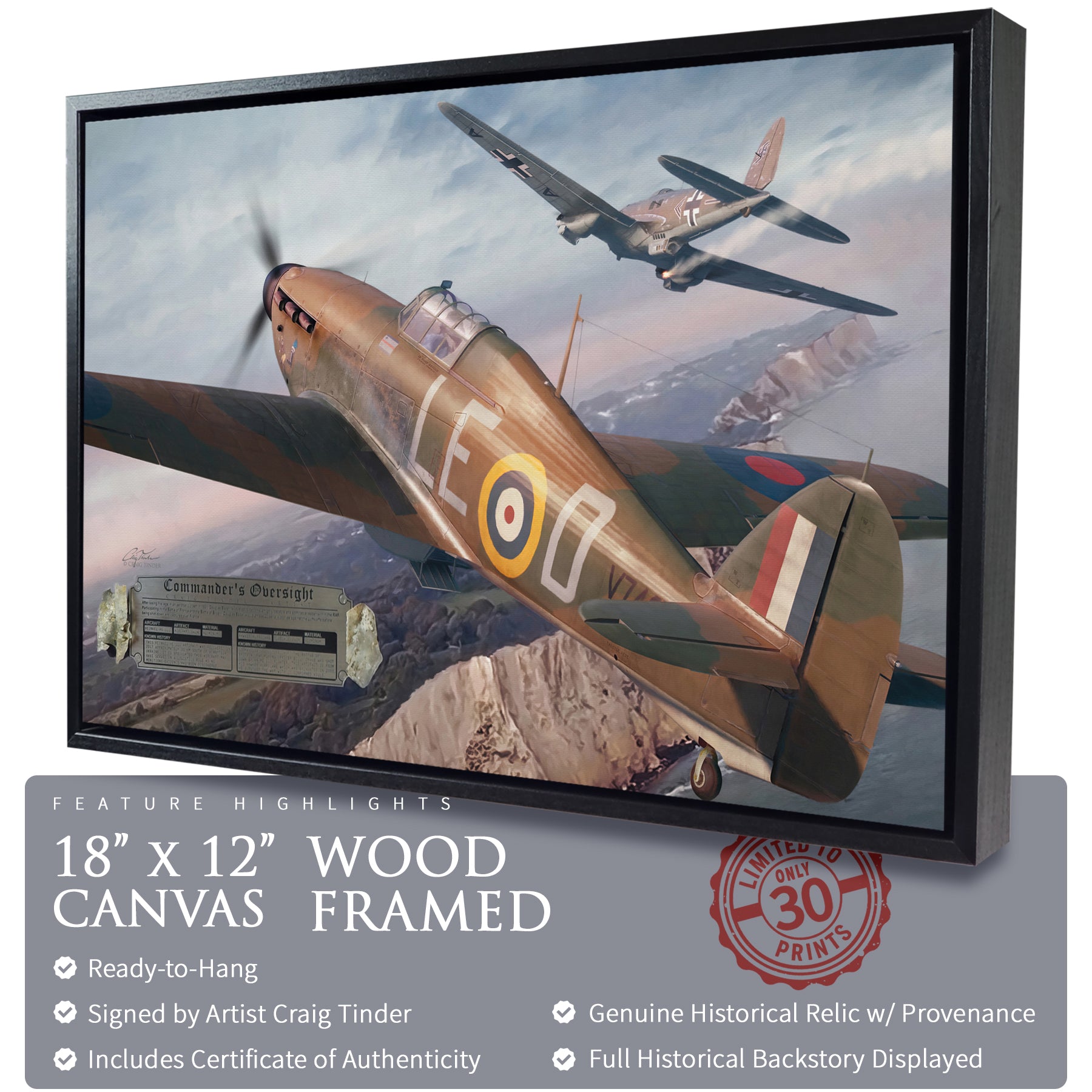 Hurricane - Commander's Oversight Canvas | INCLUDES: Merlin Engine Fragment