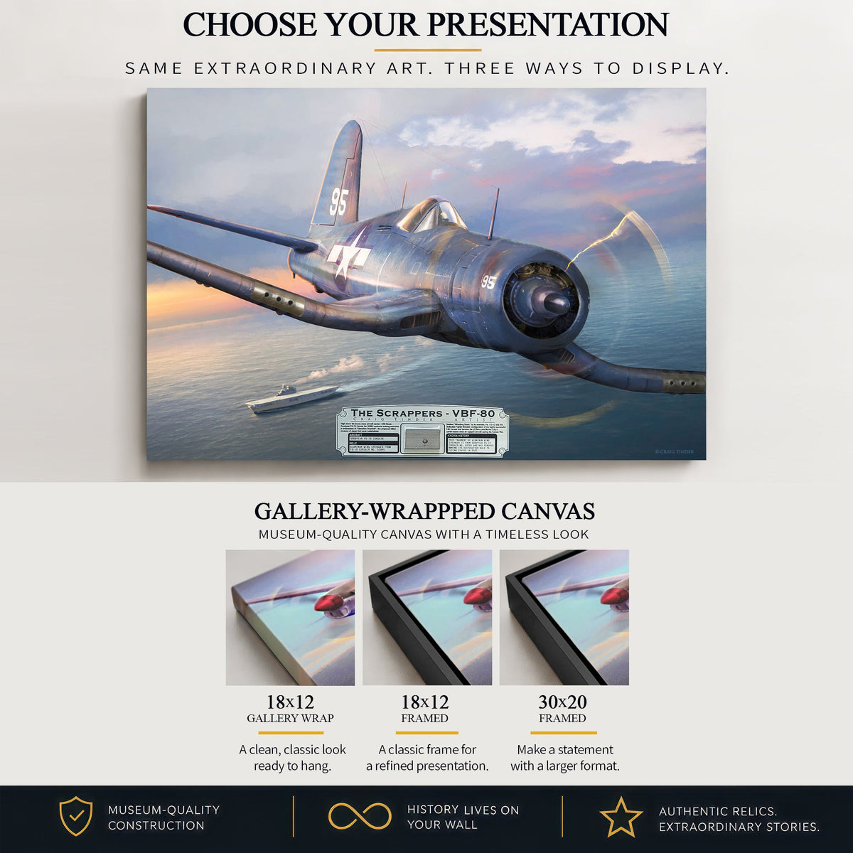 FG-1D Corsair The Scrappers gallery-wrapped canvas