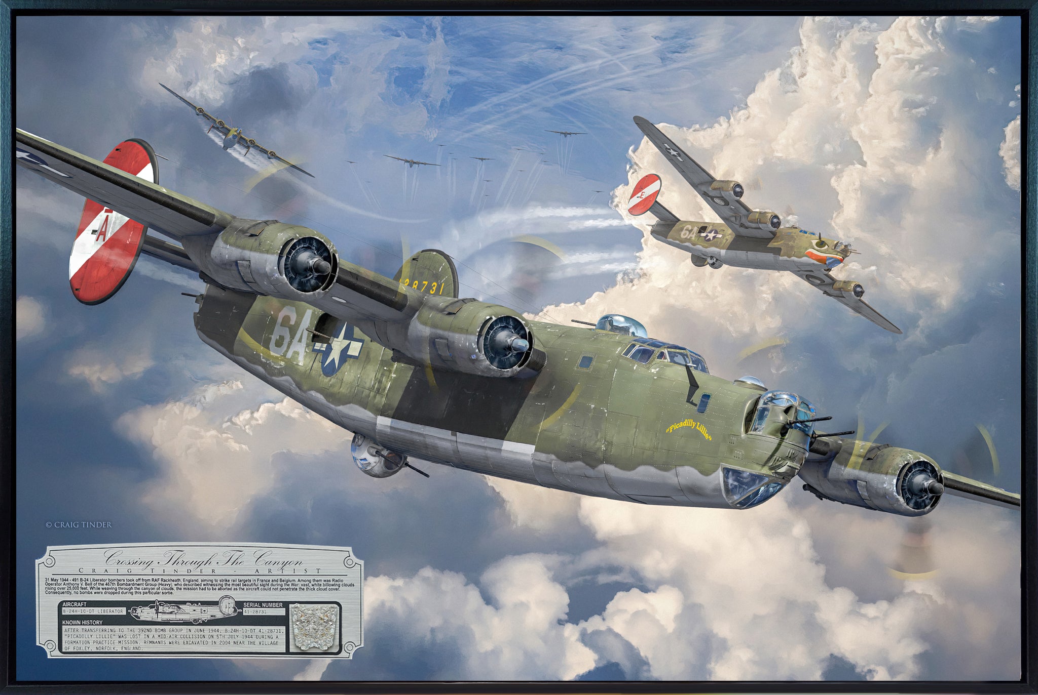 B-24 Liberator - Crossing Through The Canyon Canvas | INCLUDES: Aluminum and Engine Parts