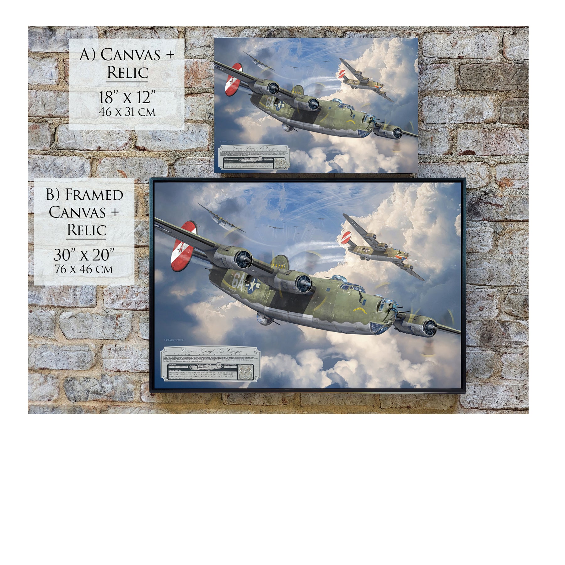 B-24 Liberator - Crossing Through The Canyon Canvas | INCLUDES: Aluminum and Engine Parts