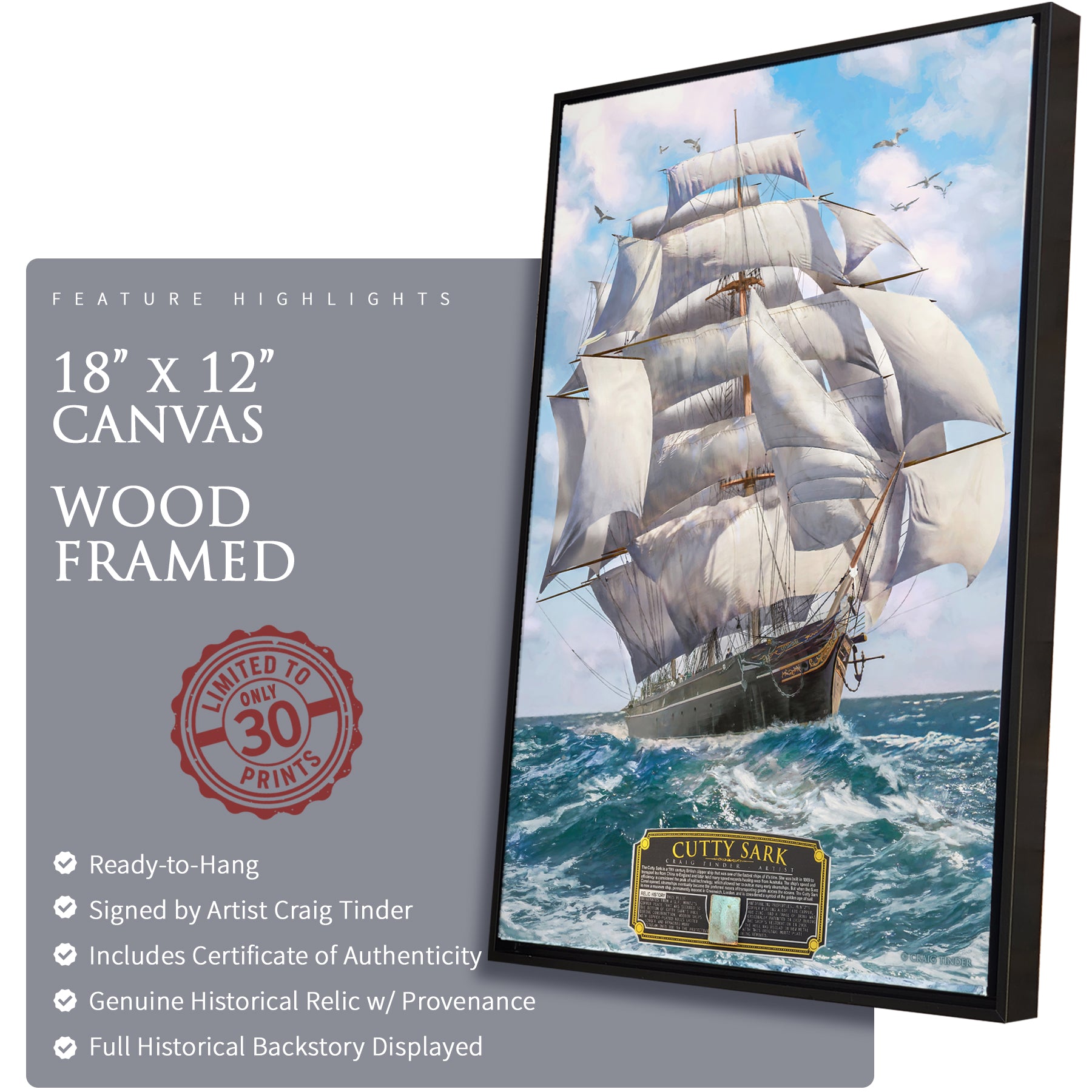 Cutty Sark Clipper Ship Canvas | INCLUDES: Muntz Plating Relic