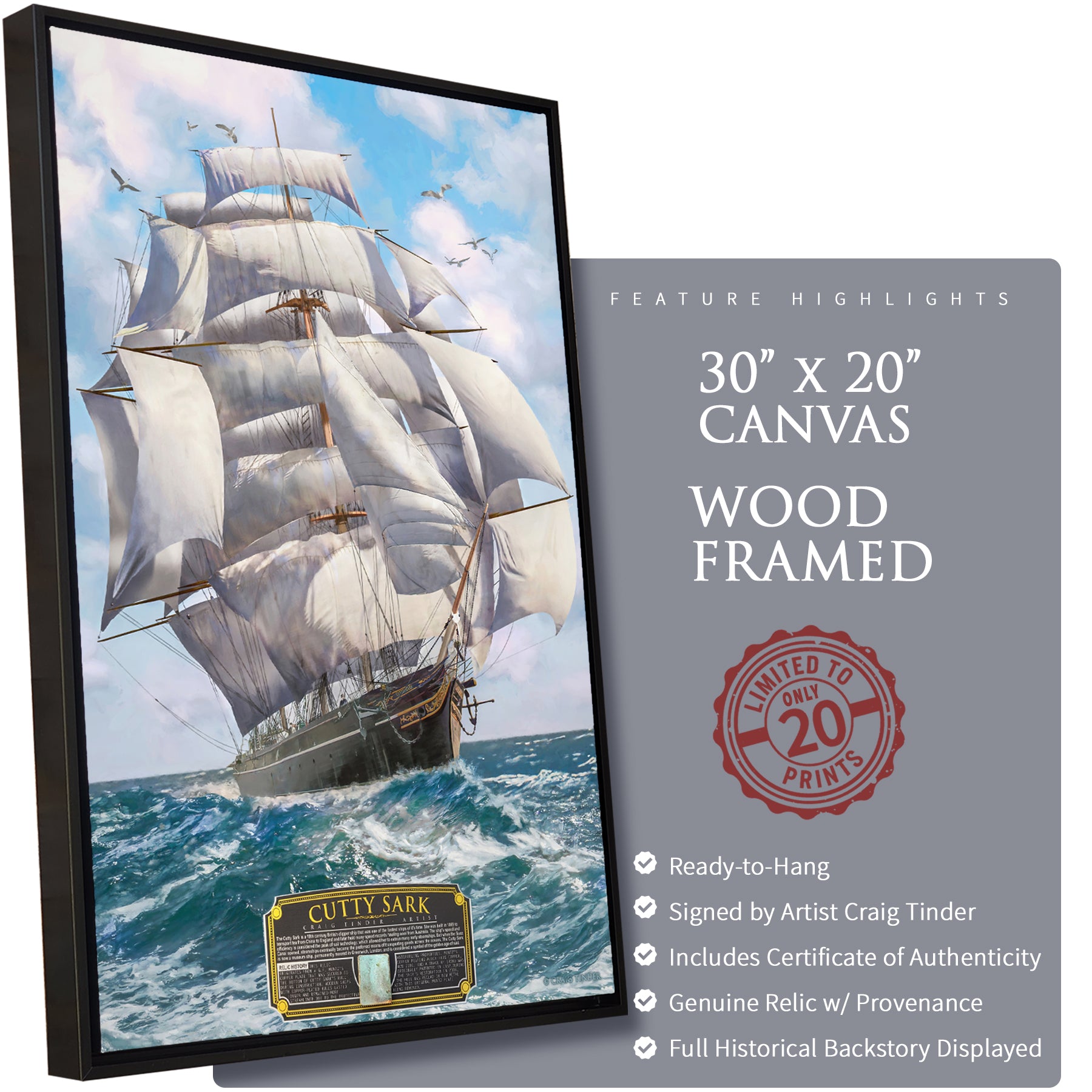 Cutty Sark Clipper Ship Canvas | INCLUDES: Muntz Plating Relic