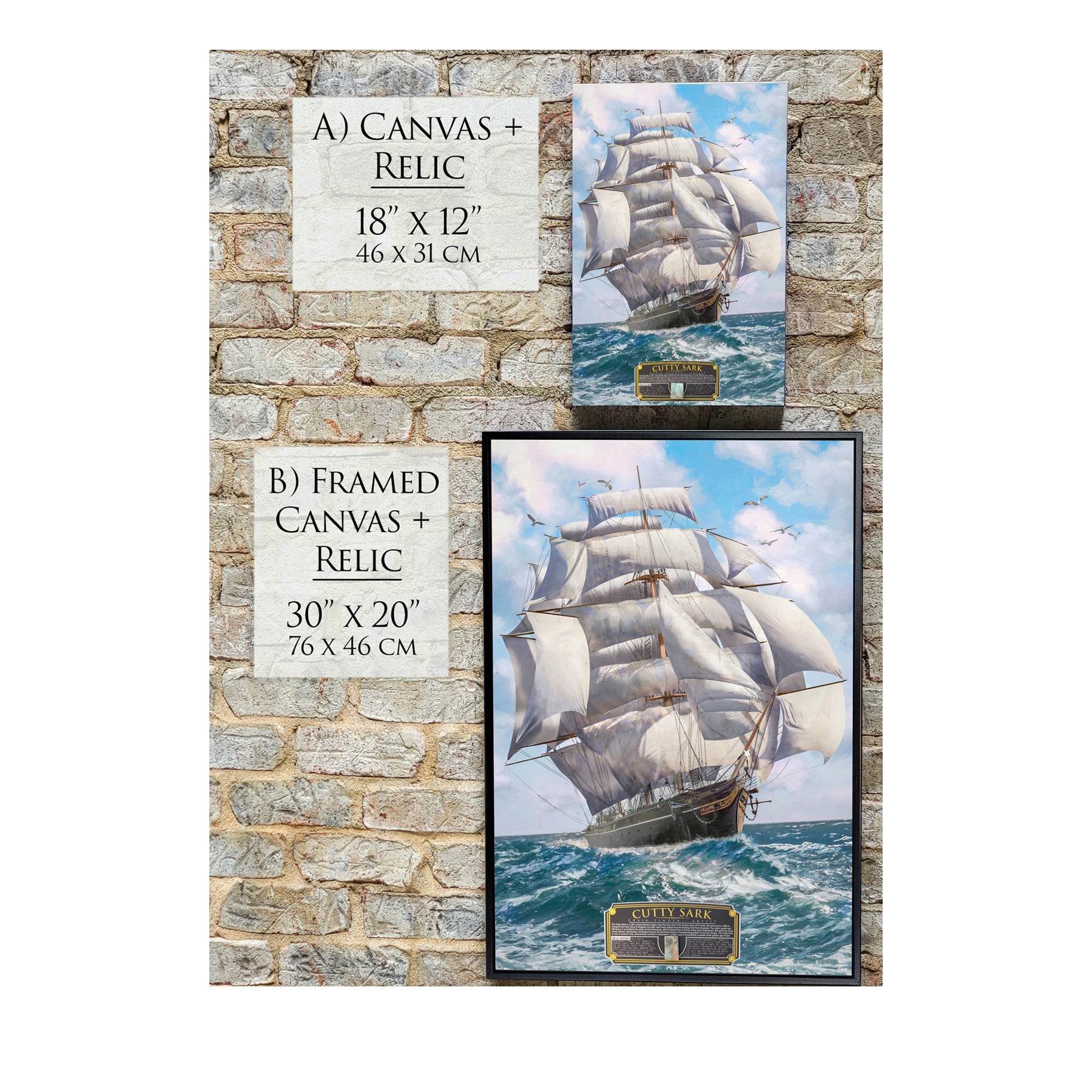 Cutty Sark Clipper Ship Canvas | INCLUDES: Muntz Plating Relic