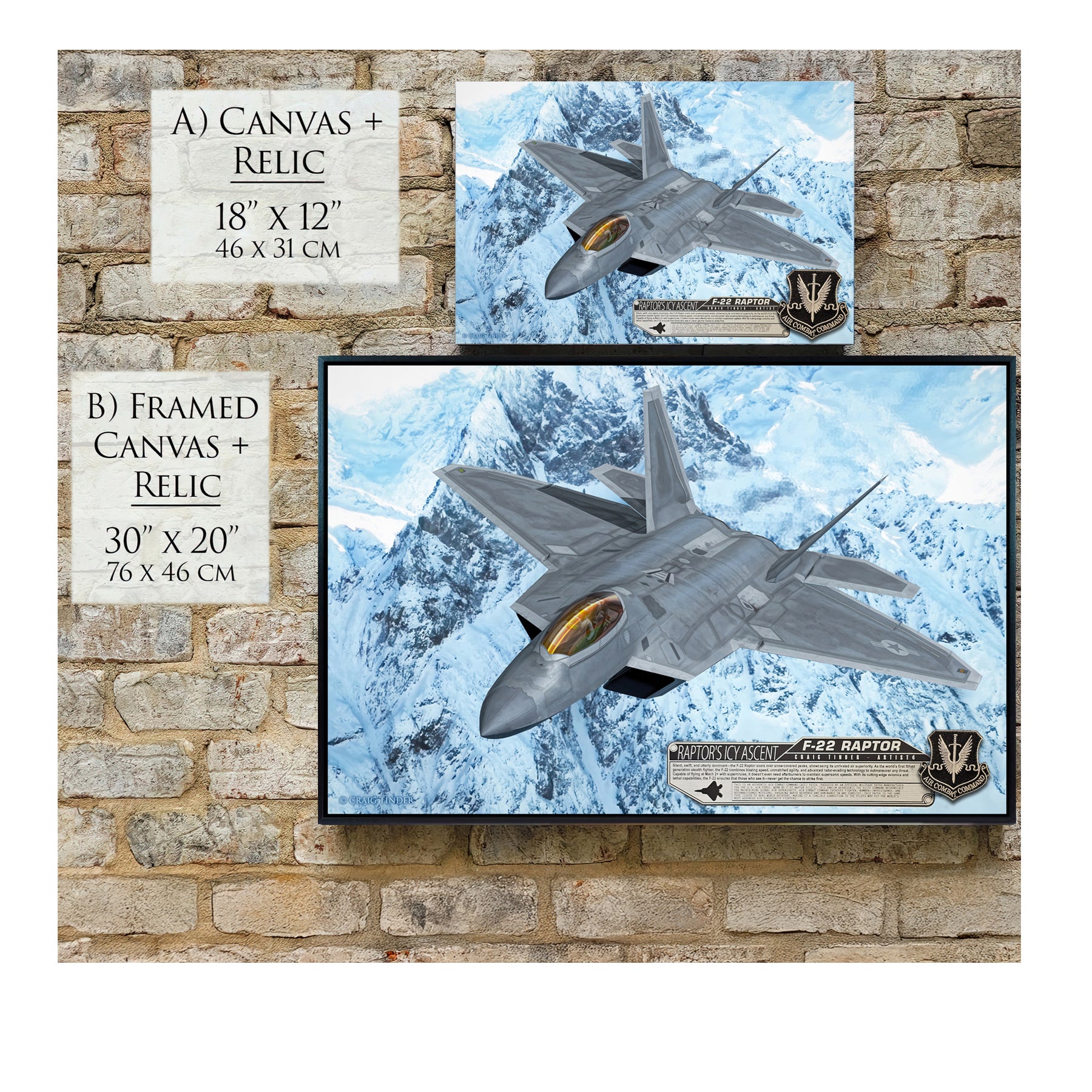 F-22 Raptor - Raptor's Icy Ascent Canvas | INCLUDES: Authentic Patch