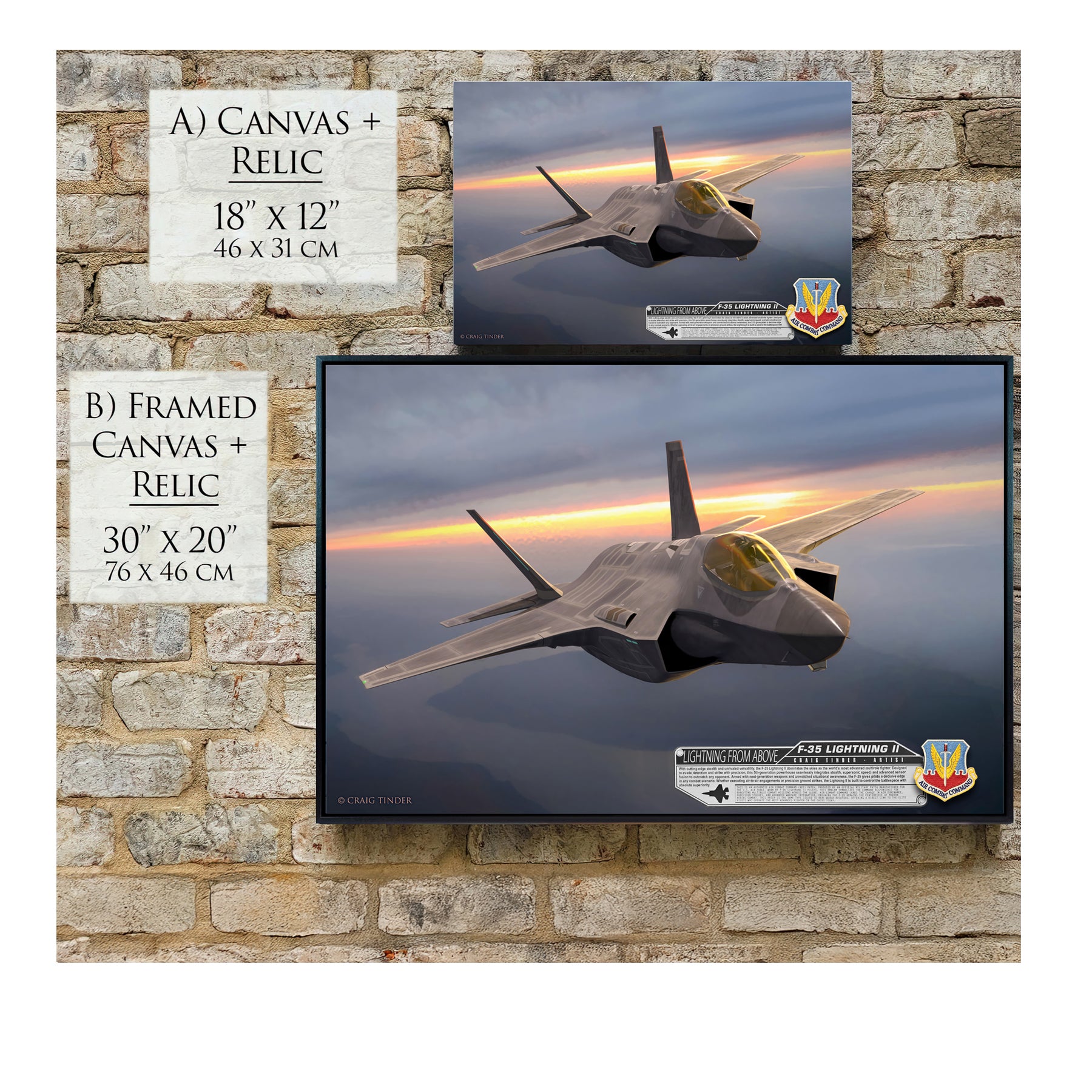 F-35 Lightning II - Lightning From Above Canvas | INCLUDES: Authentic Patch