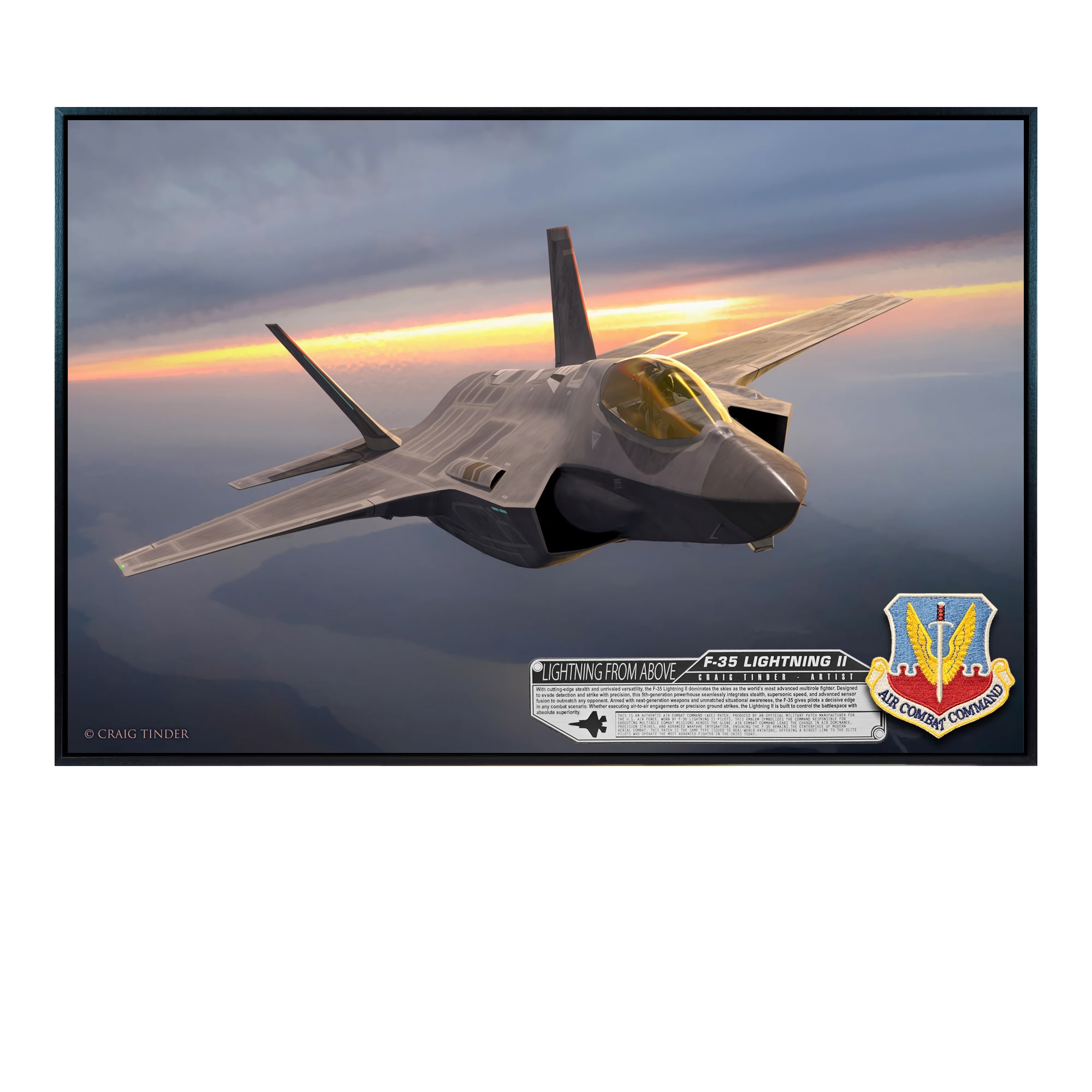 F-35 Lightning II - Lightning From Above Canvas | INCLUDES: Authentic Patch