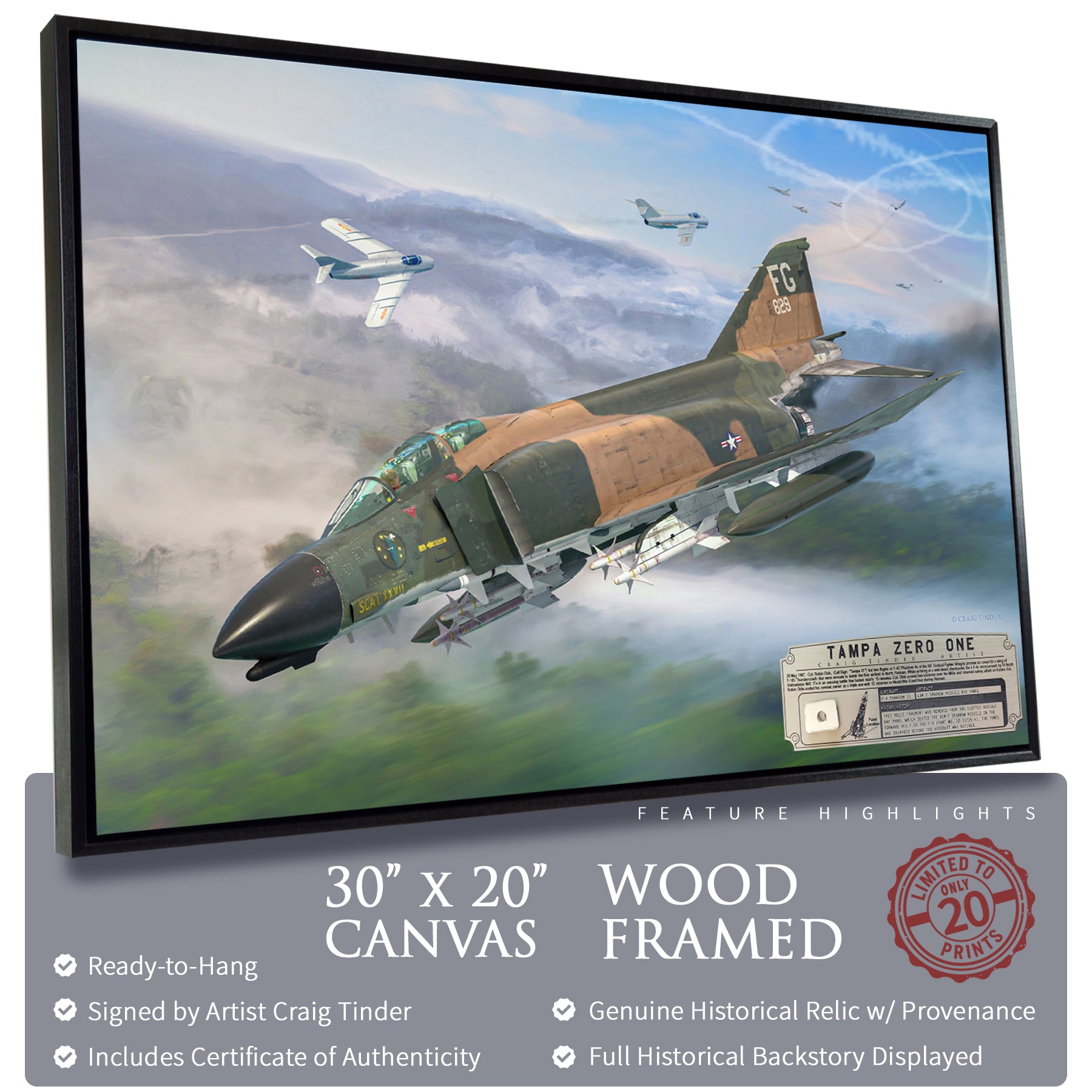 F-4 Phantom II - Tampa Zero One Canvas | INCLUDES: Missile Panel Relic