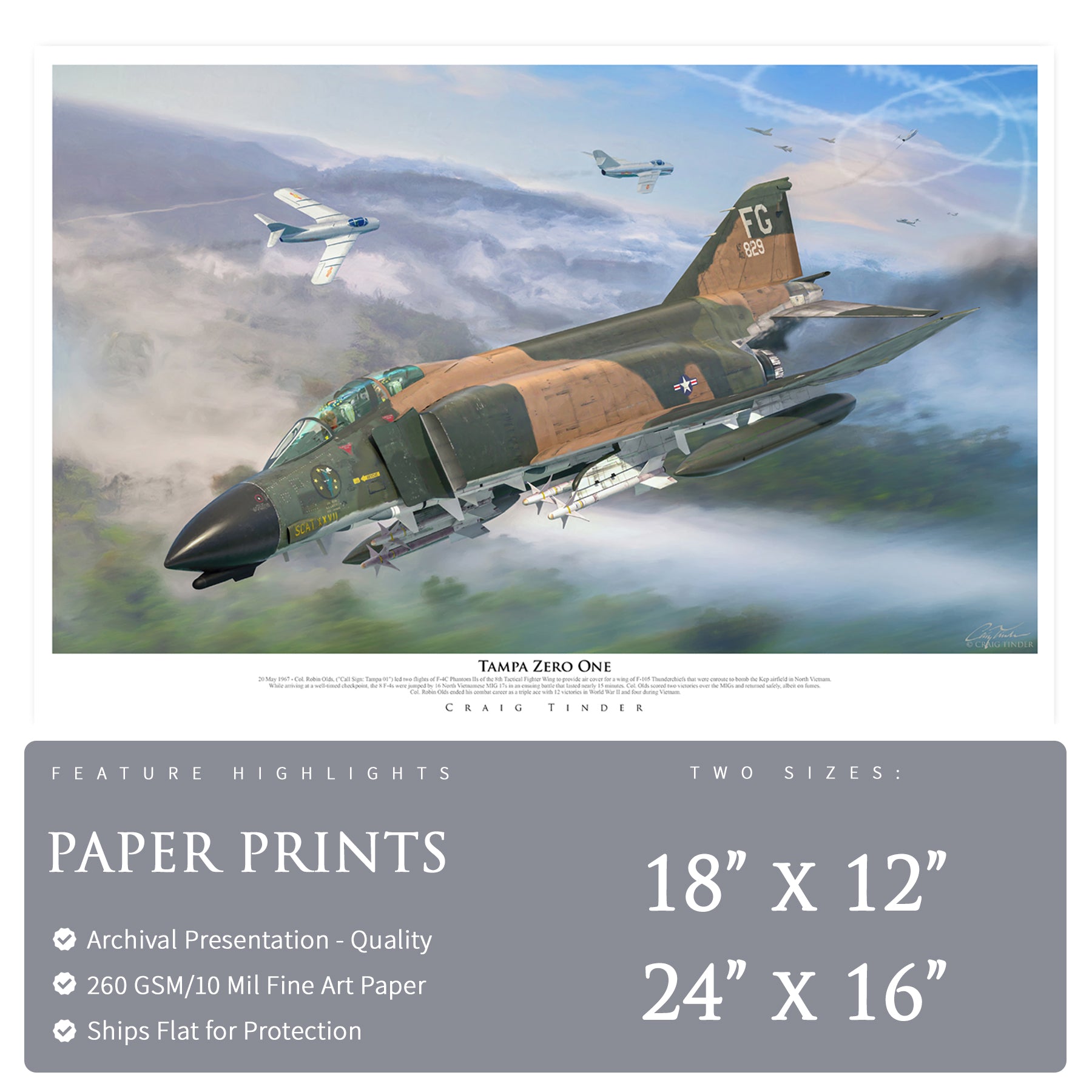 F-4 Phantom II - Tampa Zero One Canvas | INCLUDES: Missile Panel Relic