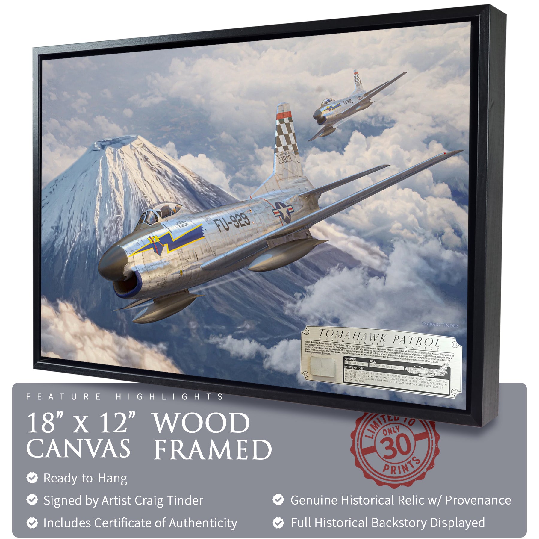 F-86 Sabre Dog - Tomahawk Patrol Canvas | INCLUDES: Wing Access Panel Fragment