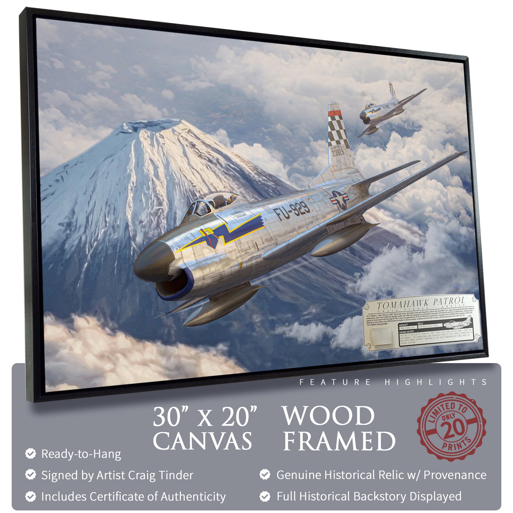 F-86 Sabre Dog - Tomahawk Patrol Canvas | INCLUDES: Wing Access Panel Fragment