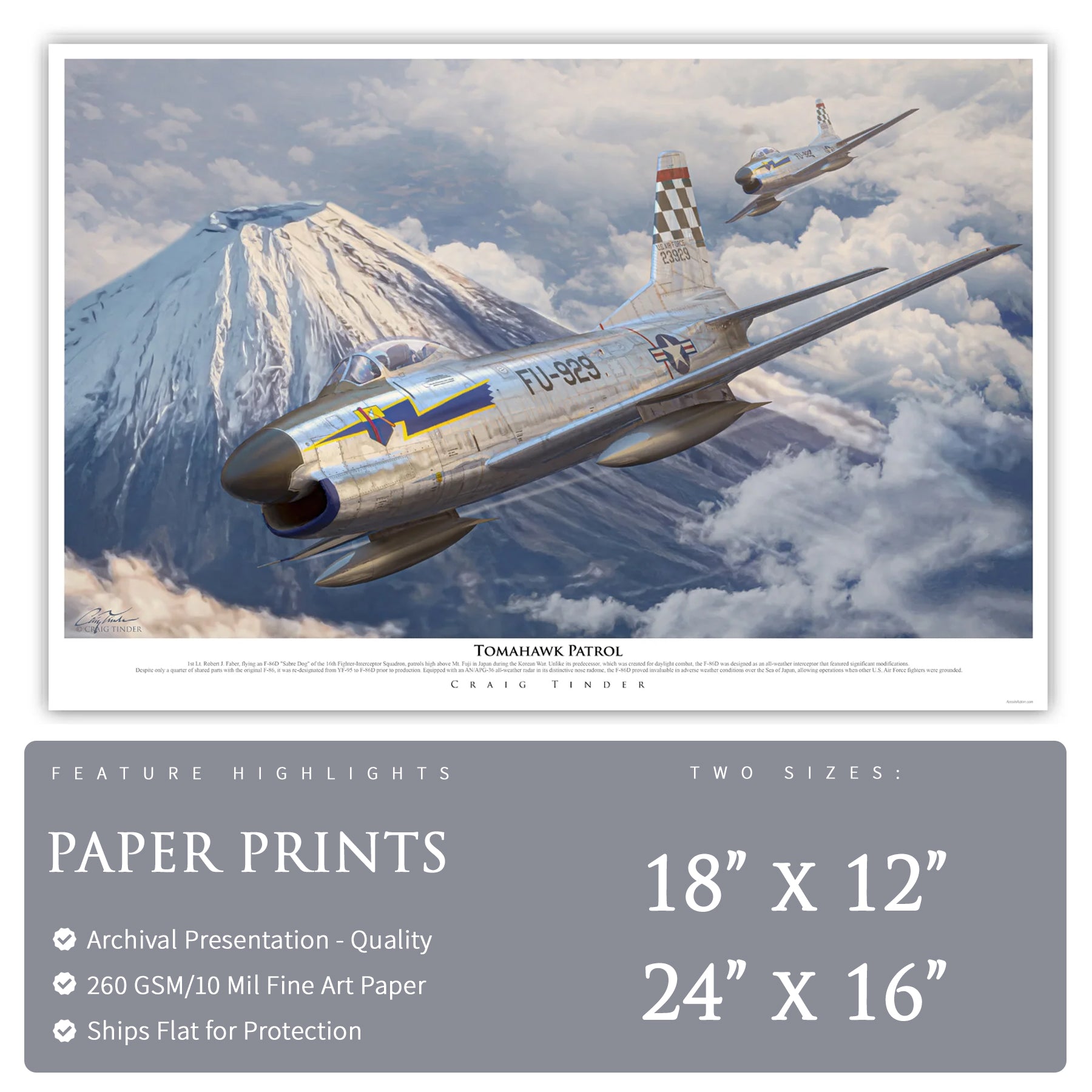 F-86 Sabre Dog - Tomahawk Patrol Canvas | INCLUDES: Wing Access Panel Fragment