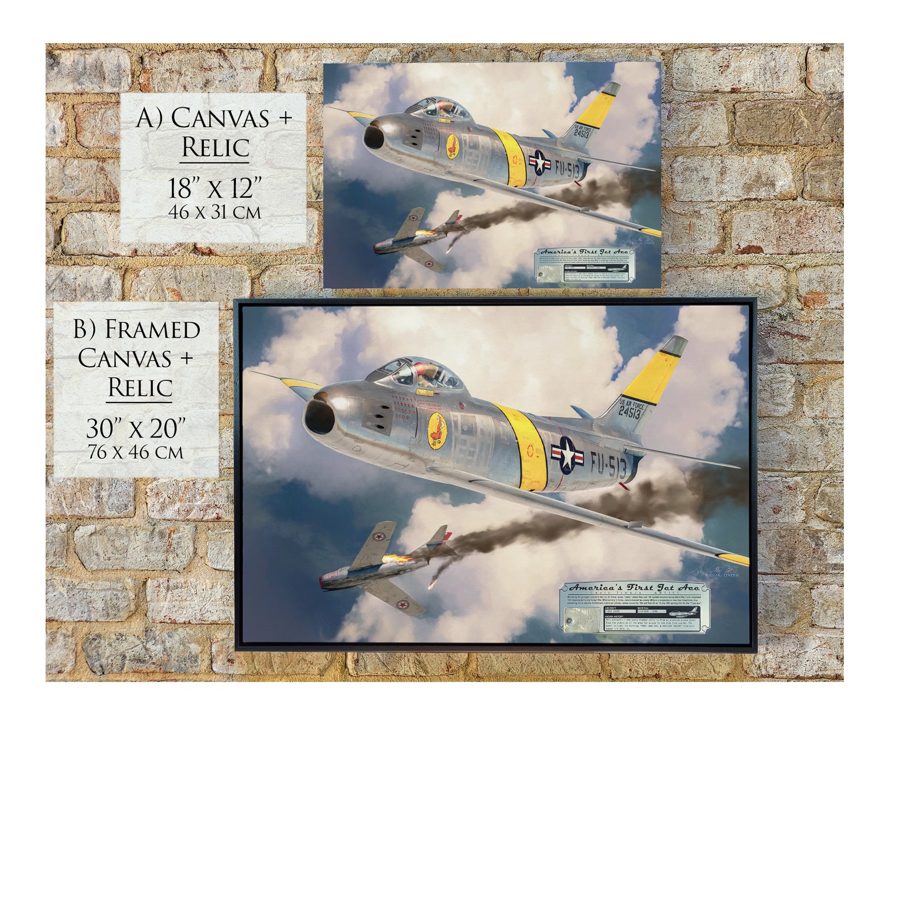 F-86 A Sabre - America's First Jet Ace Canvas | INCLUDES: Access Panel Relic