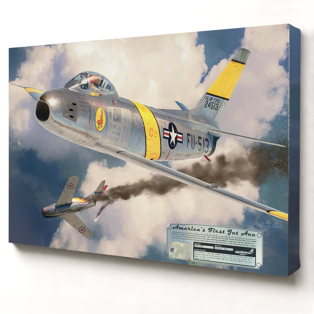 F-86 Sabre America's First Jet Ace relic artwork by Craig Tinder