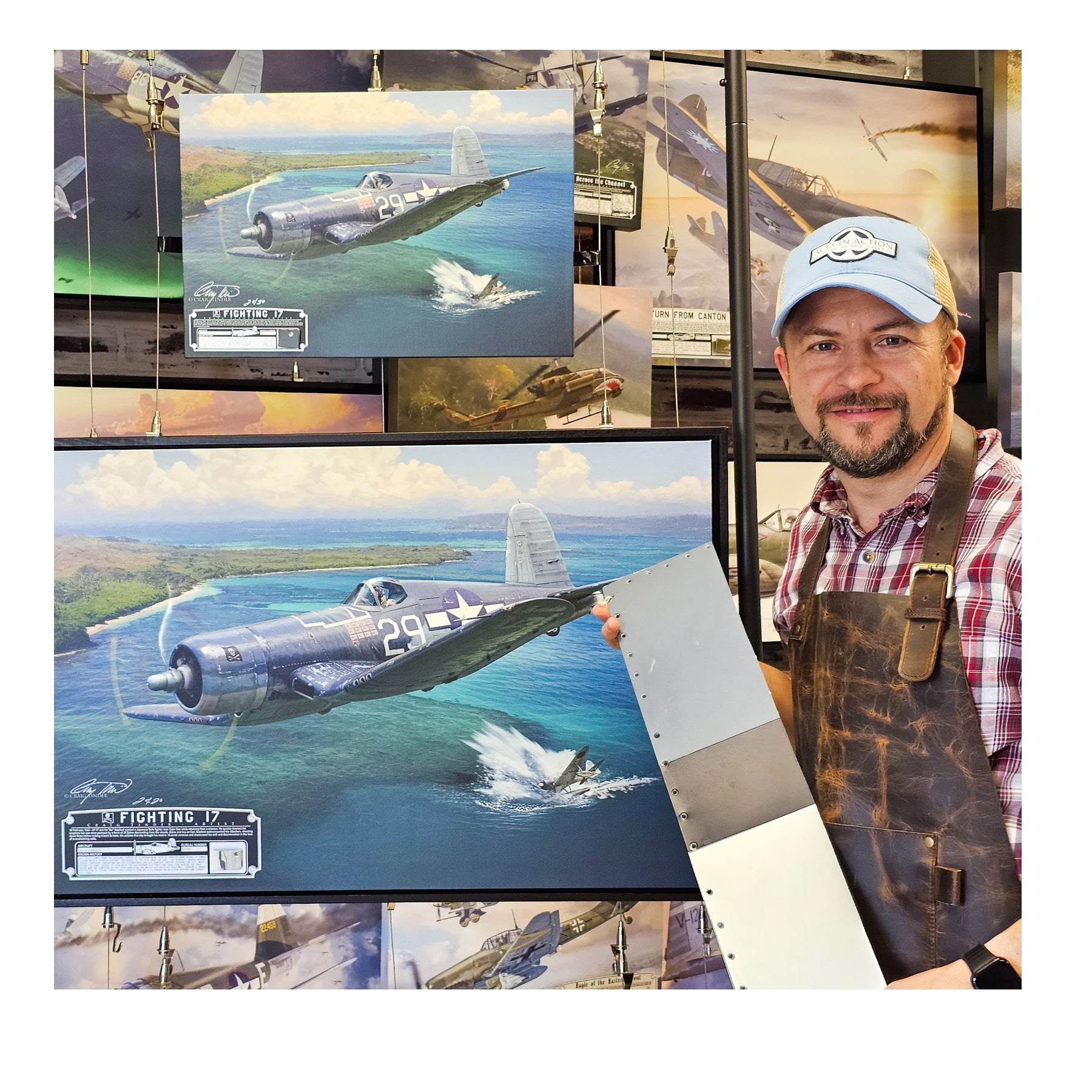 F4U Corsair - Fighting 17 Canvas | INCLUDES: Wing Relic