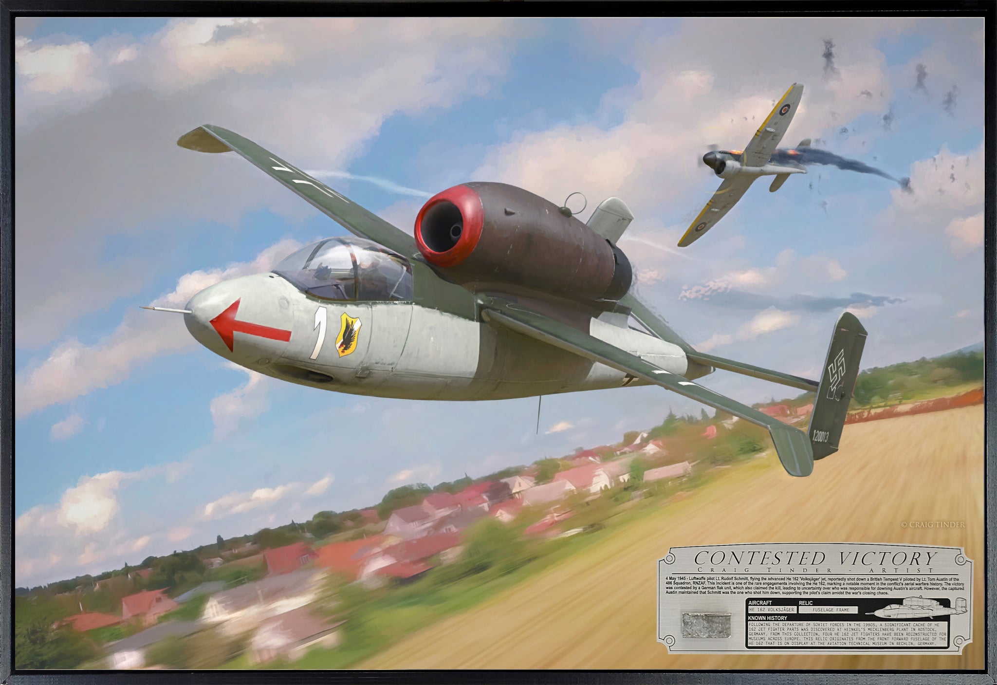 He 162 Salamander - Contested Victory Canvas | INCLUDES: Fuselage Relic