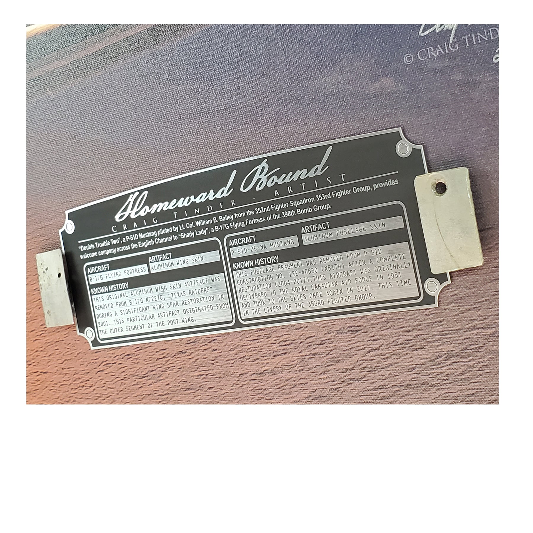 B-17 & P-51 - Homeward Bound Canvas | INCLUDES: Wing Skin & Fuselage Panel Relics