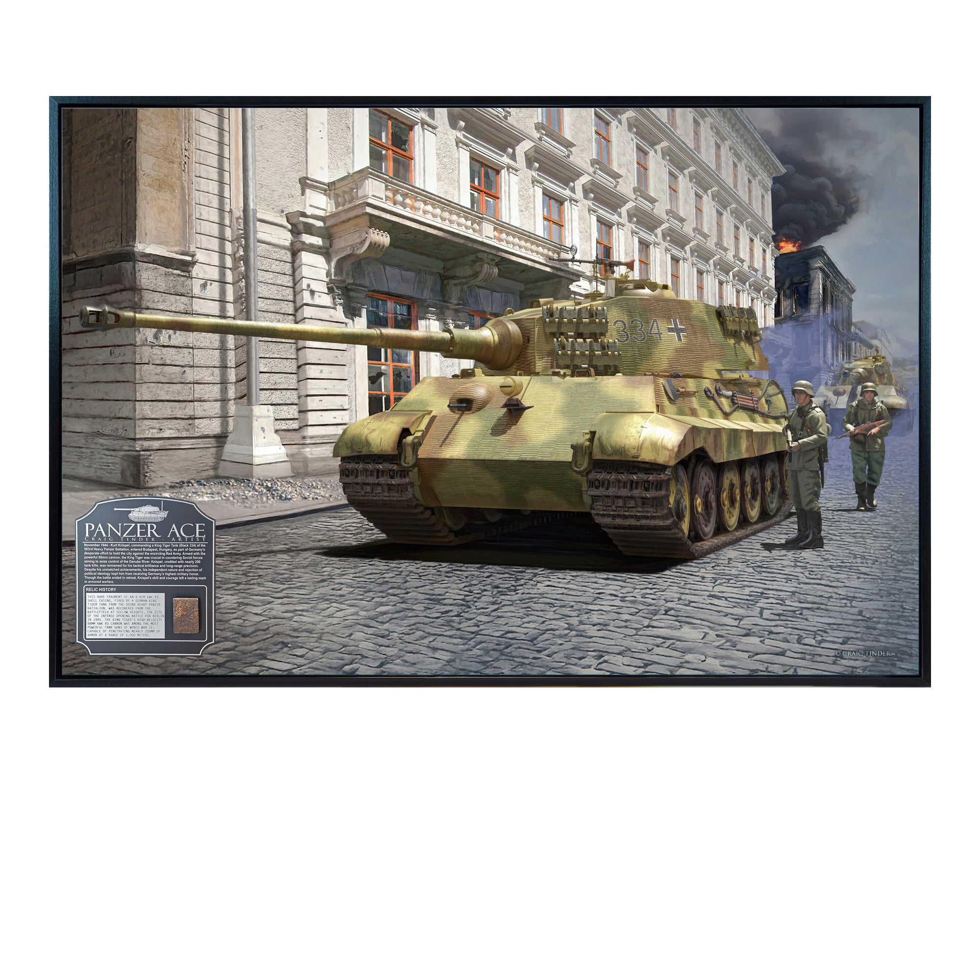 King Tiger Tank - Panzer Ace Canvas | INCLUDES: KwK 43 Shell Fragment
